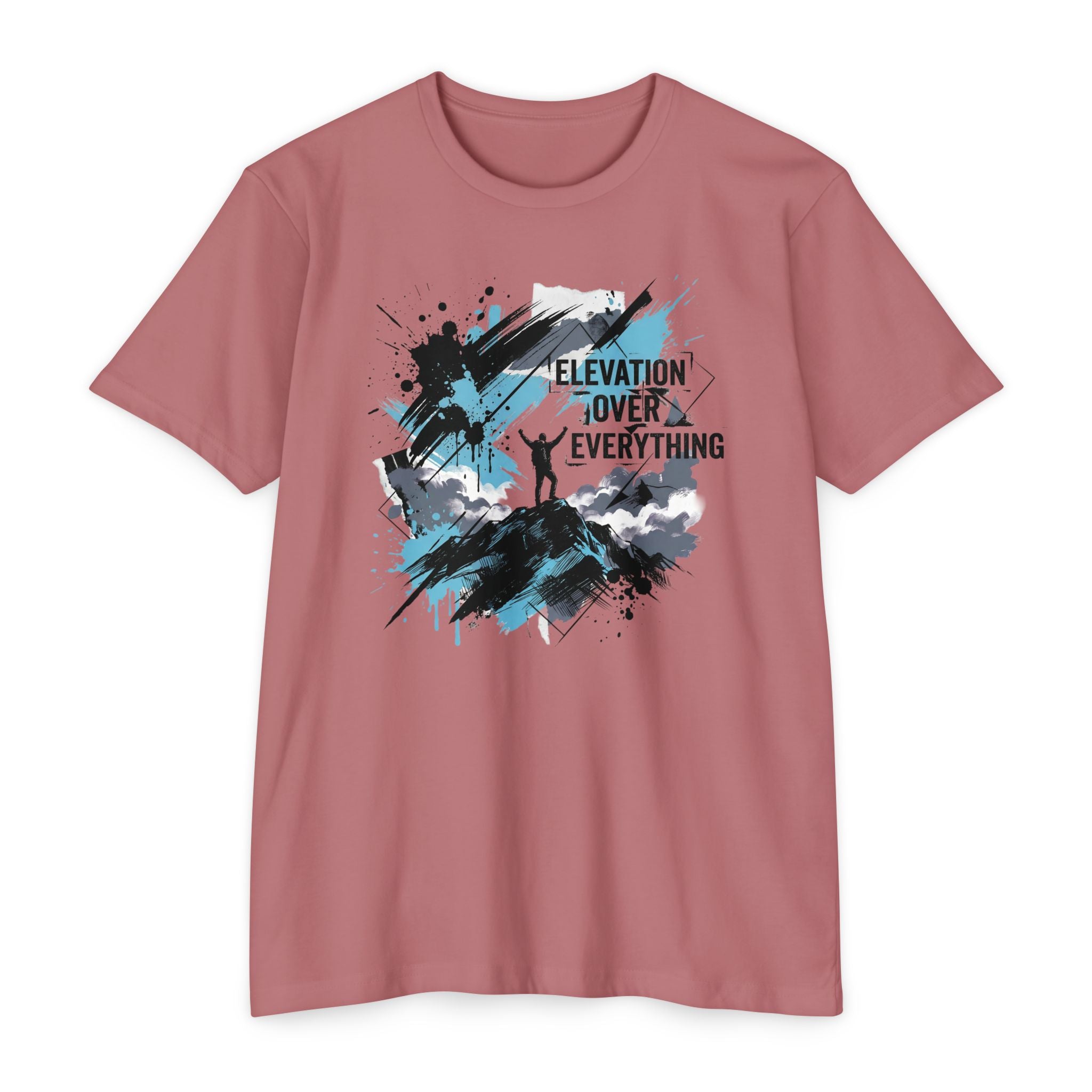 Mountain T-Shirt Elevation Over Everything Silhouette Graphic Tee Hiking Gift Outdoor Adventure Unisex
