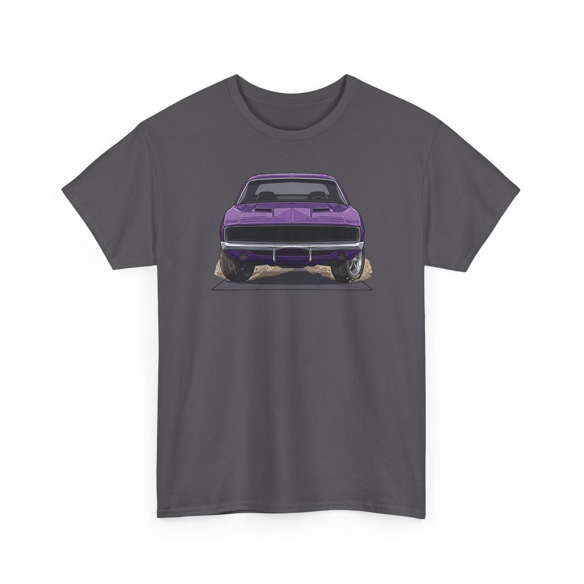 Retro Purple Muscle Car Tee | Front and Back Car Illustration
