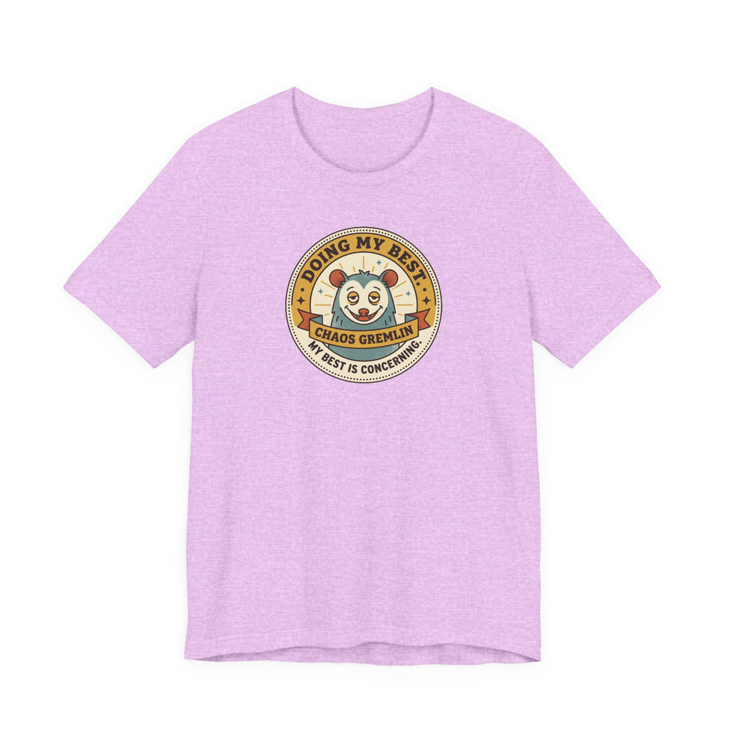 Doing My Best Chaos Gremlin Tee | Cute Cartoon Gremlin Badge Shirt