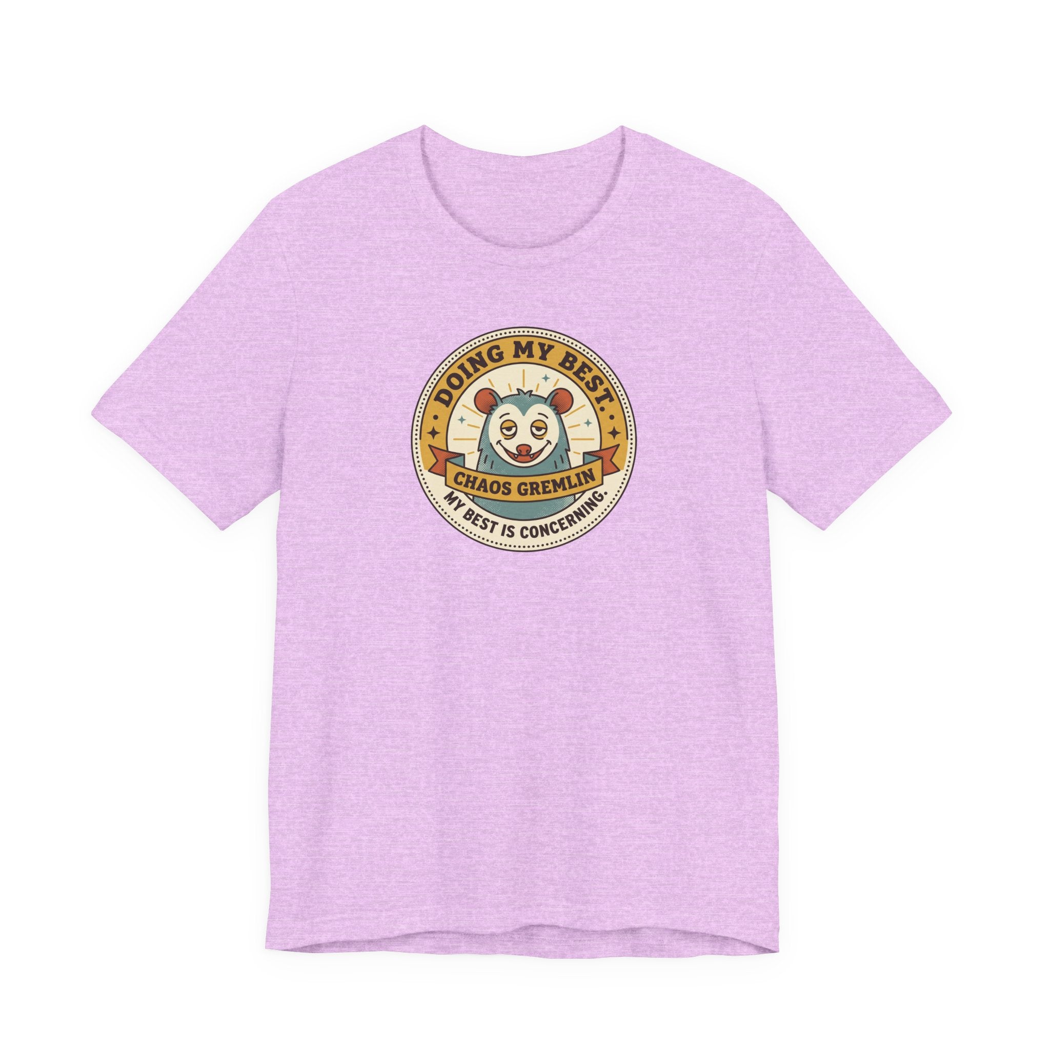 Doing My Best Chaos Gremlin Tee | Cute Cartoon Gremlin Badge Shirt