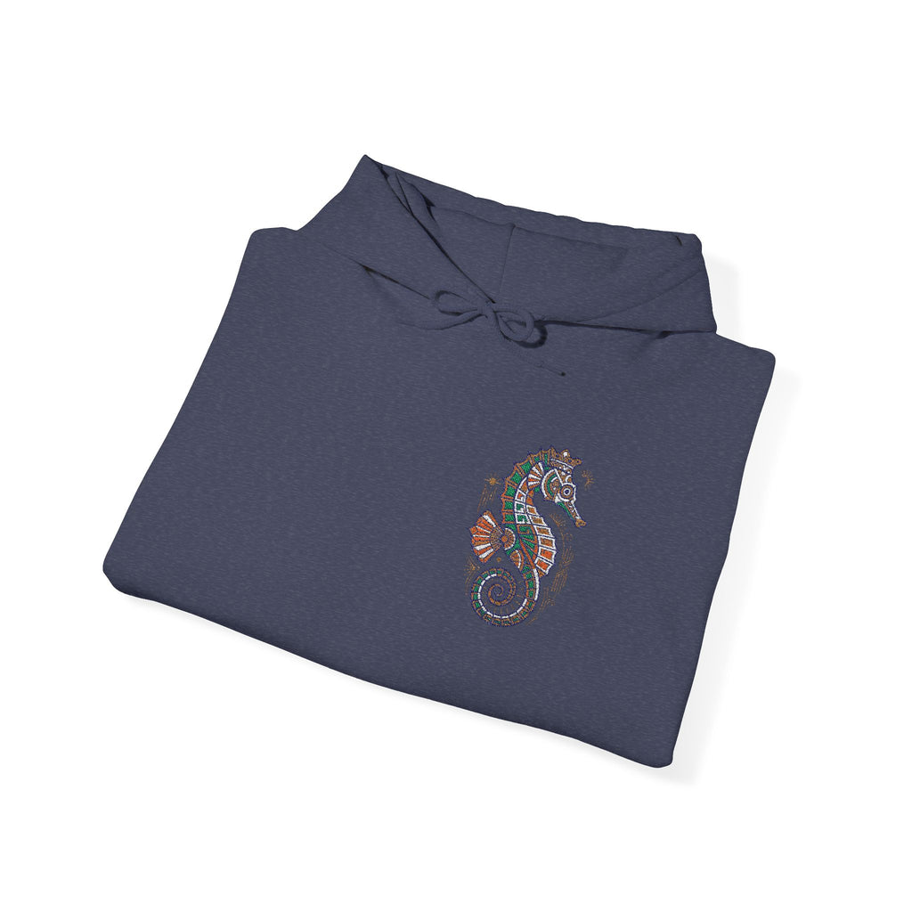 Floral Seahorse Hoodie | Botanical Ocean Art Sweatshirt, Unisex Sea Life Gift, Nautical Nature Pullover