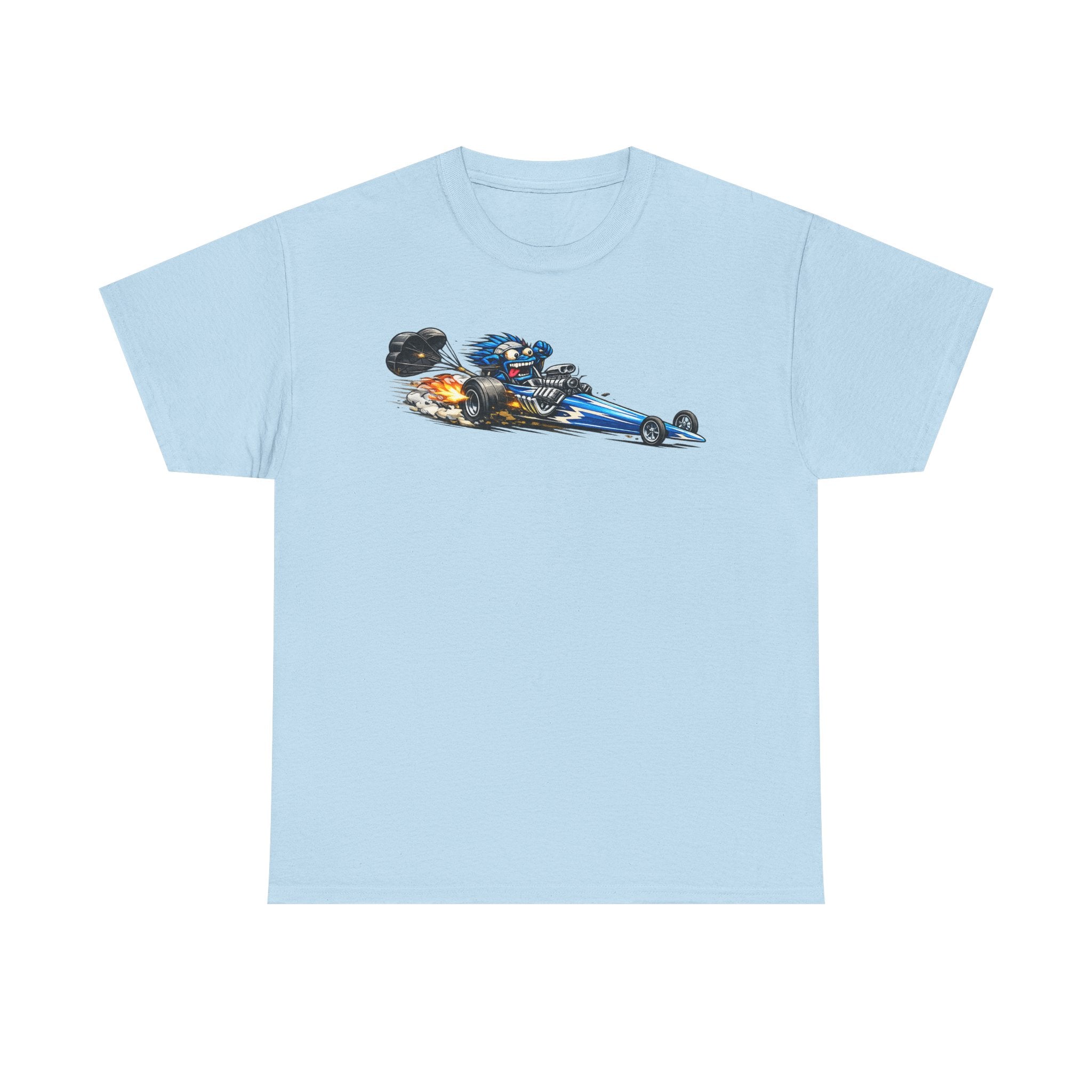 Flaming Dragster Graphic Tee | Retro Hot Rod Racing Car T-Shirt, Unisex Kustom Art Gift