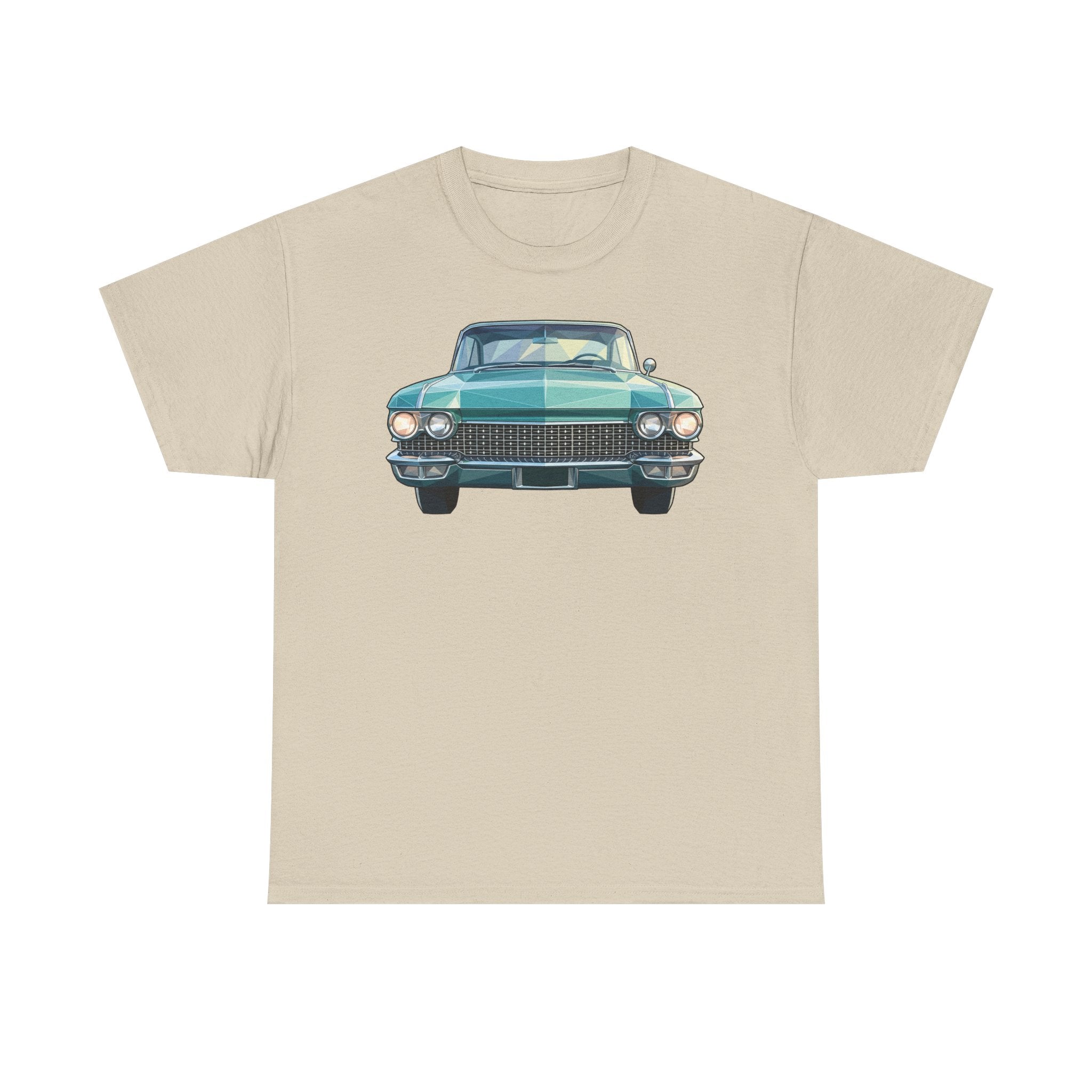 Classic Luxury Cruiser Car Tee | Big Fins Front & Rear Car Illustration