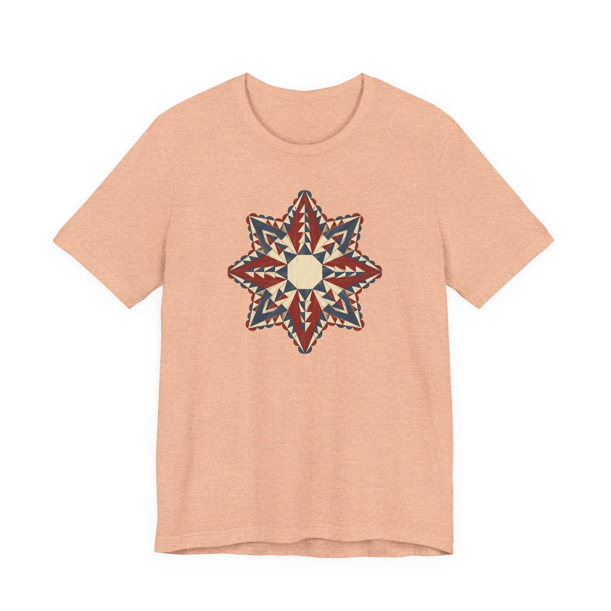 Southwestern Star Mandala Graphic Tee | Geometric Aztec Compass Boho Folk Art T-Shirt