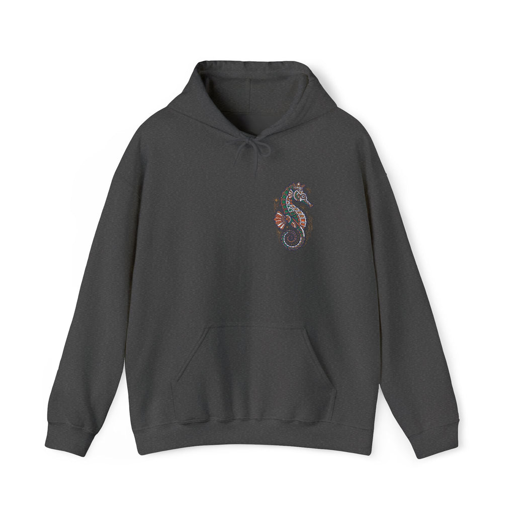 Floral Seahorse Hoodie | Botanical Ocean Art Sweatshirt, Unisex Sea Life Gift, Nautical Nature Pullover
