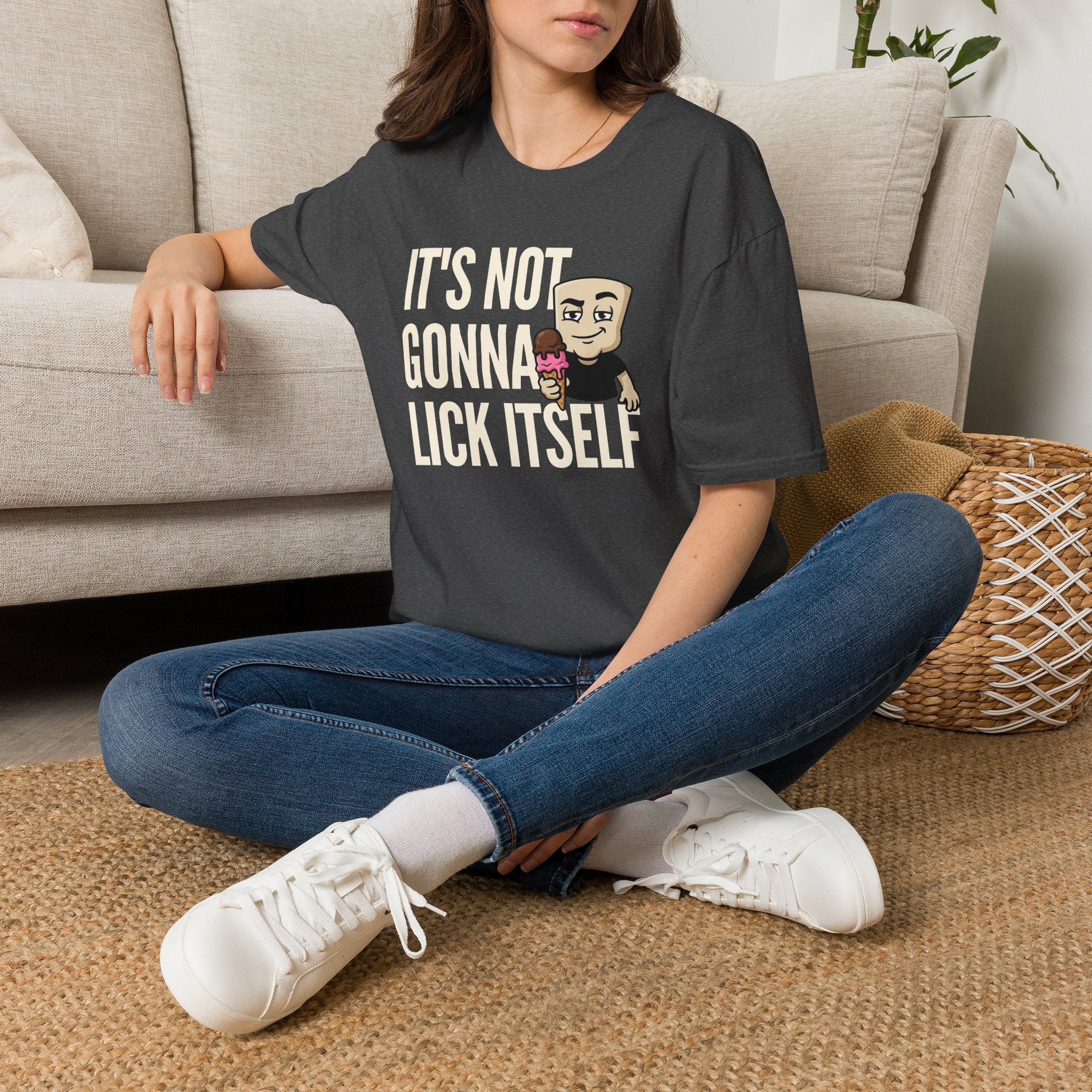 It's Not Gonna Lick Itself T-Shirt | Funny Ice Cream Cone Tee | Adult Humor Innuendo Gift
