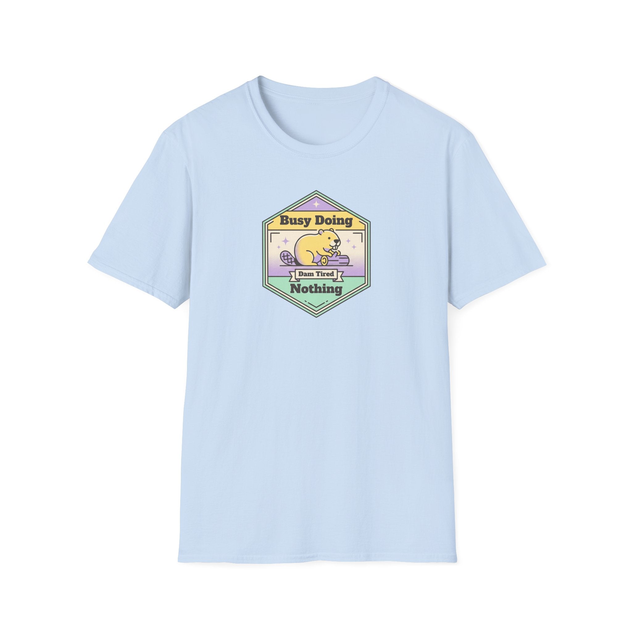 Funny Sloth T-Shirt | Busy Doing Nothing Cute Pastel Sloth Graphic Tee | Lazy Day Animal Shirt Gift