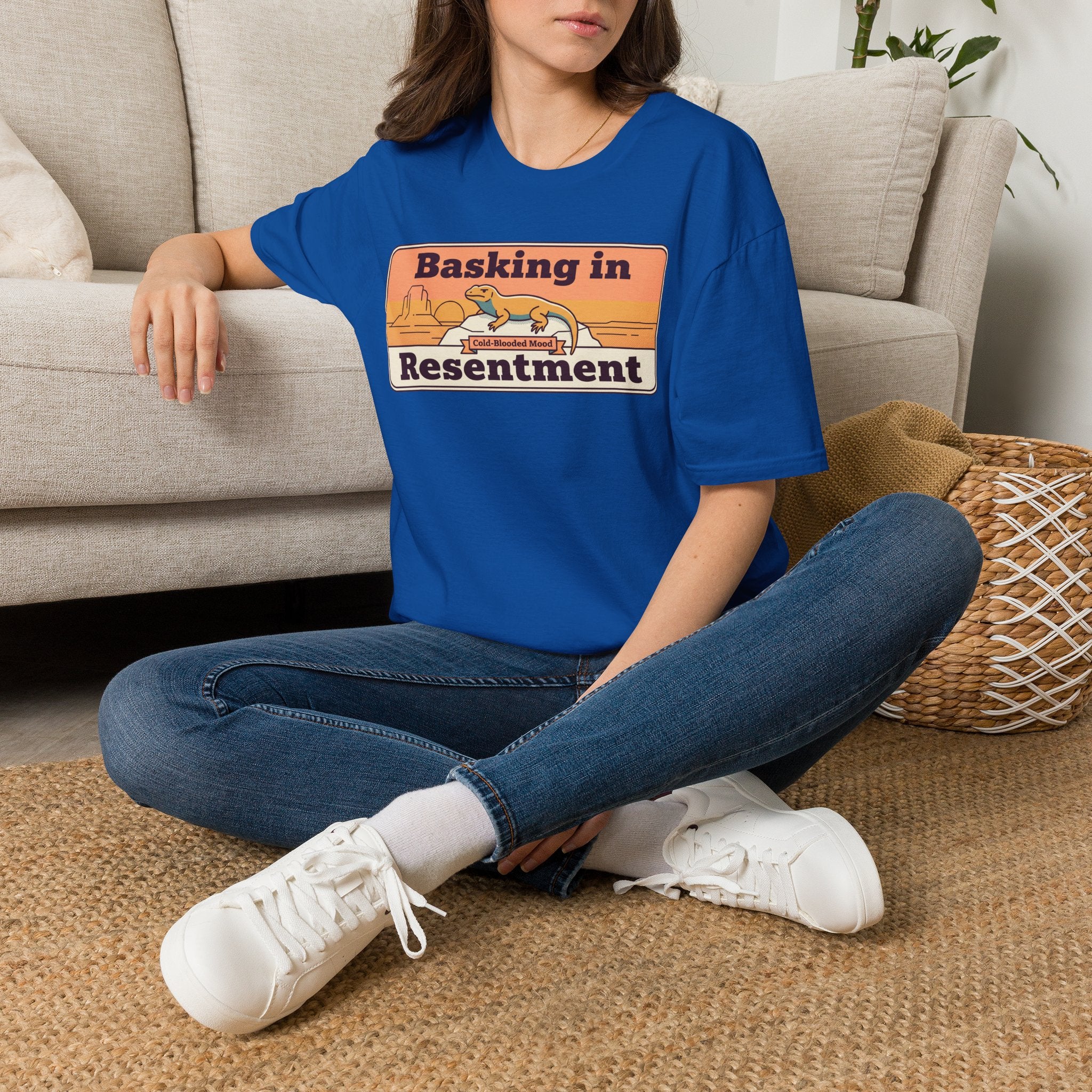 Basking in Resentment Lizard T-Shirt | Retro Desert Graphic