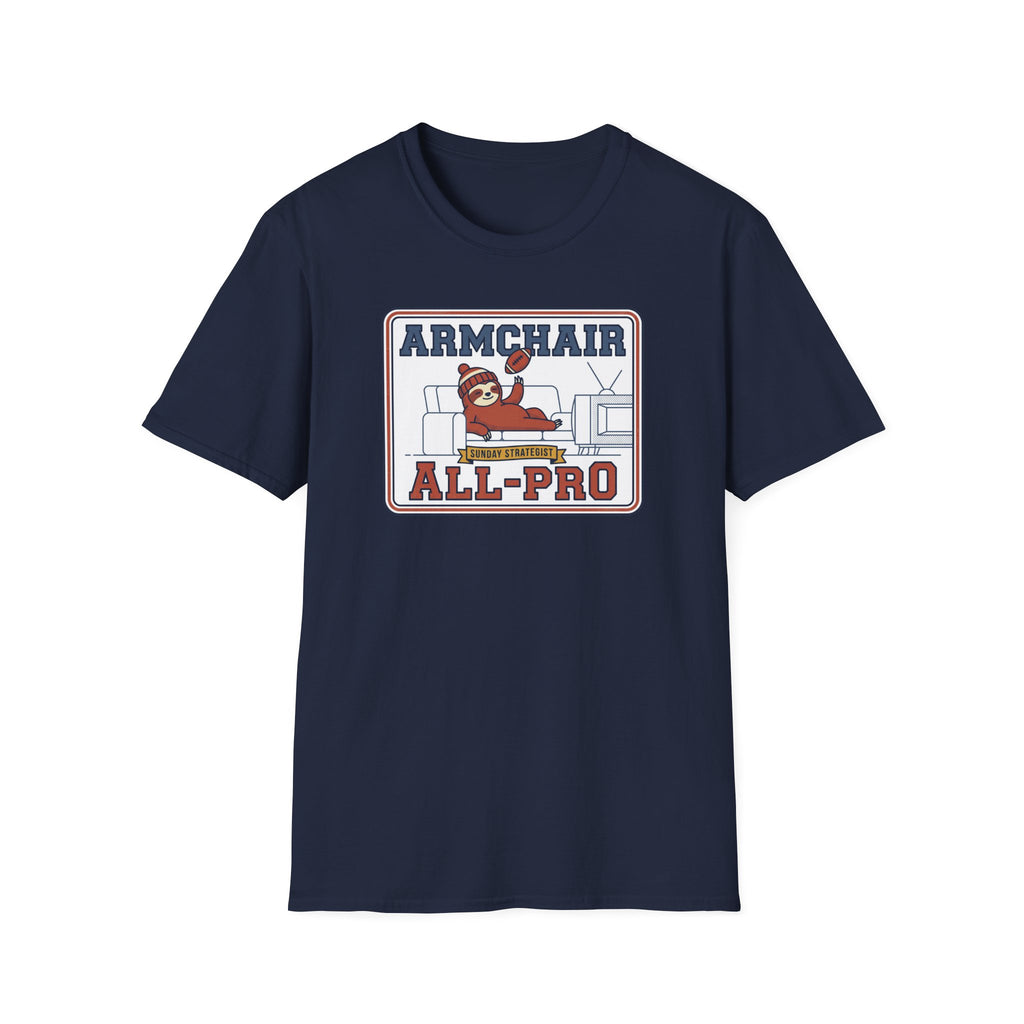 Funny Sloth Football T-Shirt | Lazy Game Day Couch Fan Tee
