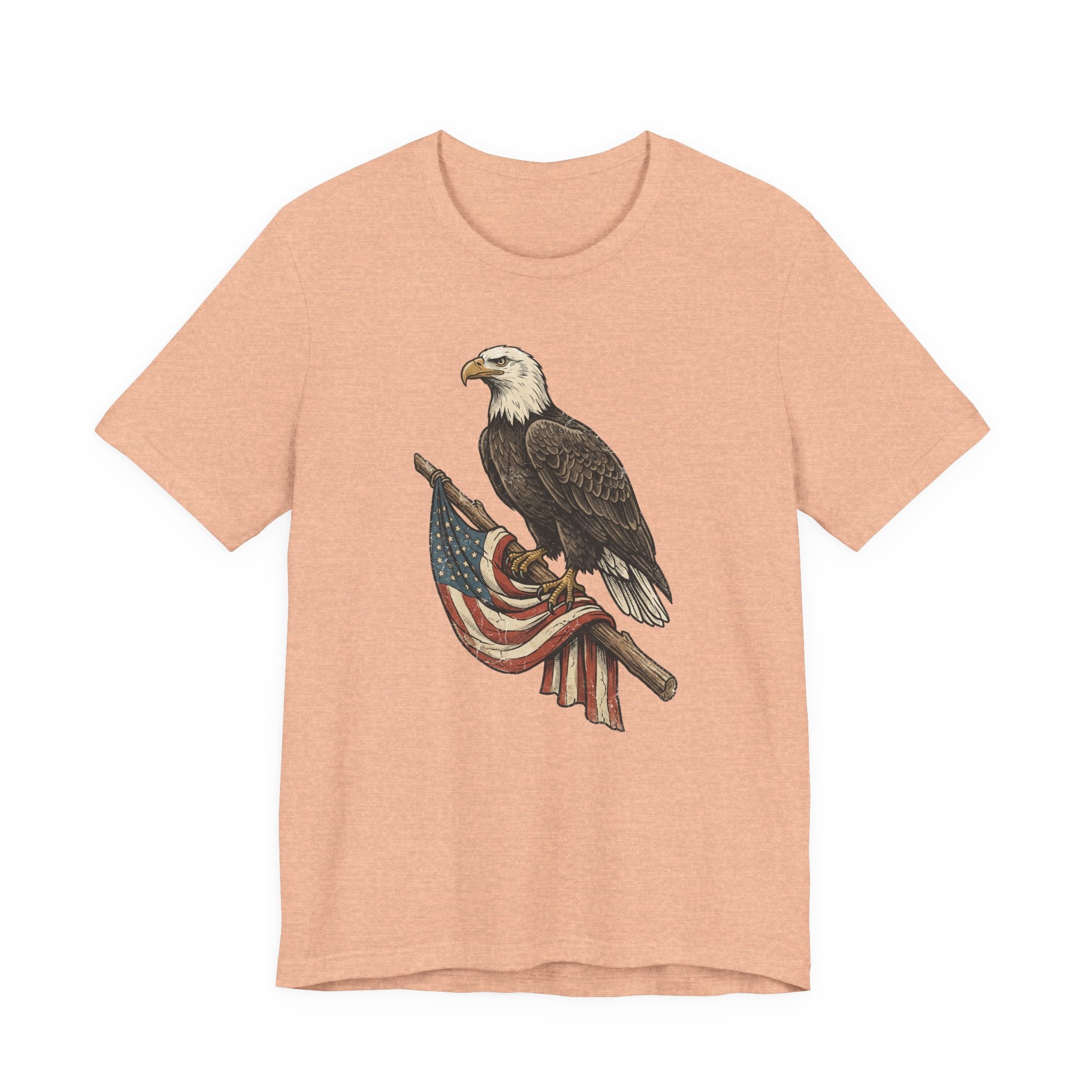 Bald Eagle American Flag T-Shirt | Patriotic USA Stars Stripes Vintage Eagle Graphic Tee Gift
