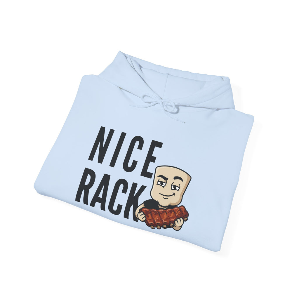 Nice Rack Hoodie | Funny BBQ Rib Graphic Adult Humor Naughty Novelty Sweatshirt Gift