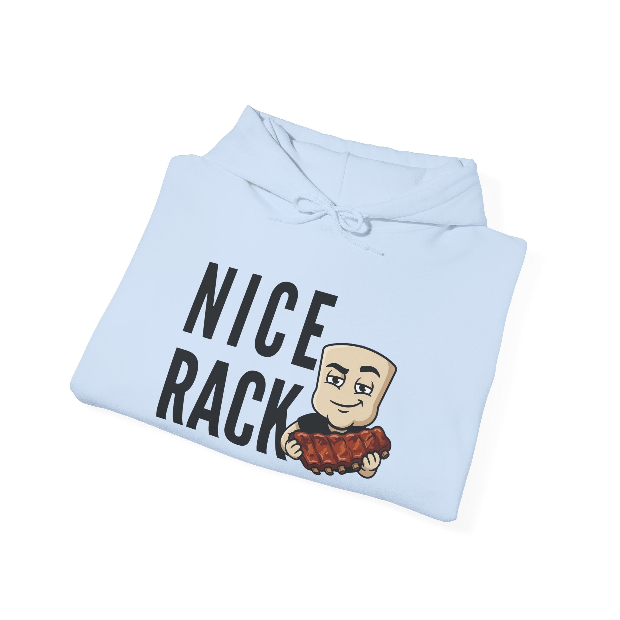 Nice Rack Hoodie | Funny BBQ Rib Graphic Adult Humor Naughty Novelty Sweatshirt Gift