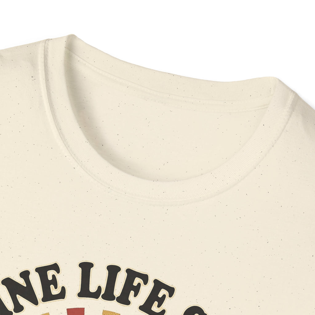 Caffeine Life Support T-shirt, natural off-white crew neck detail