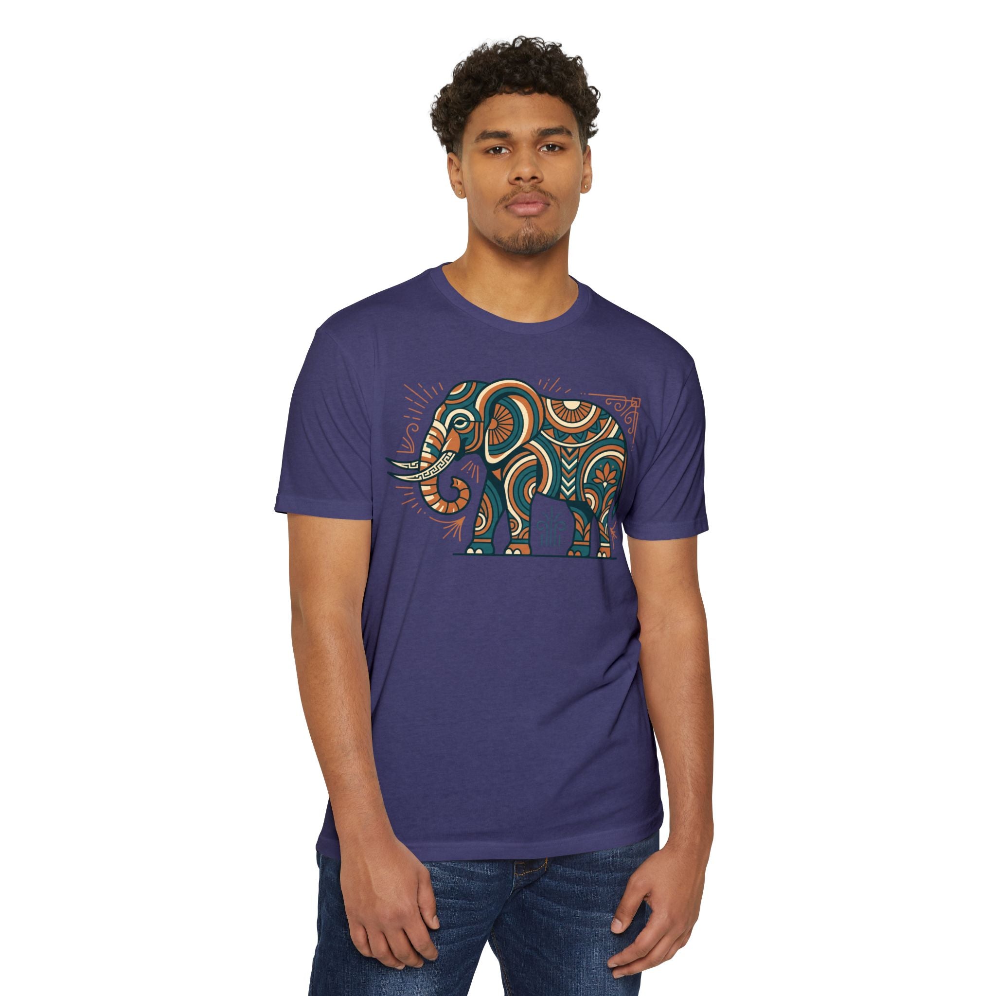 Elephant T-Shirt Boho Tribal Paisley Pattern Graphic Tee Elephant Lover Gift Nature Art Tee