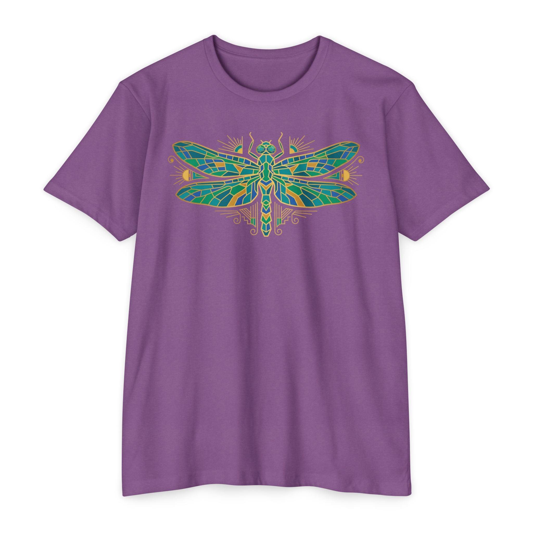 Dragonfly T-Shirt Green Mosaic Nature Insect Illustration Graphic Tee Dragonfly Lover Gift Unisex