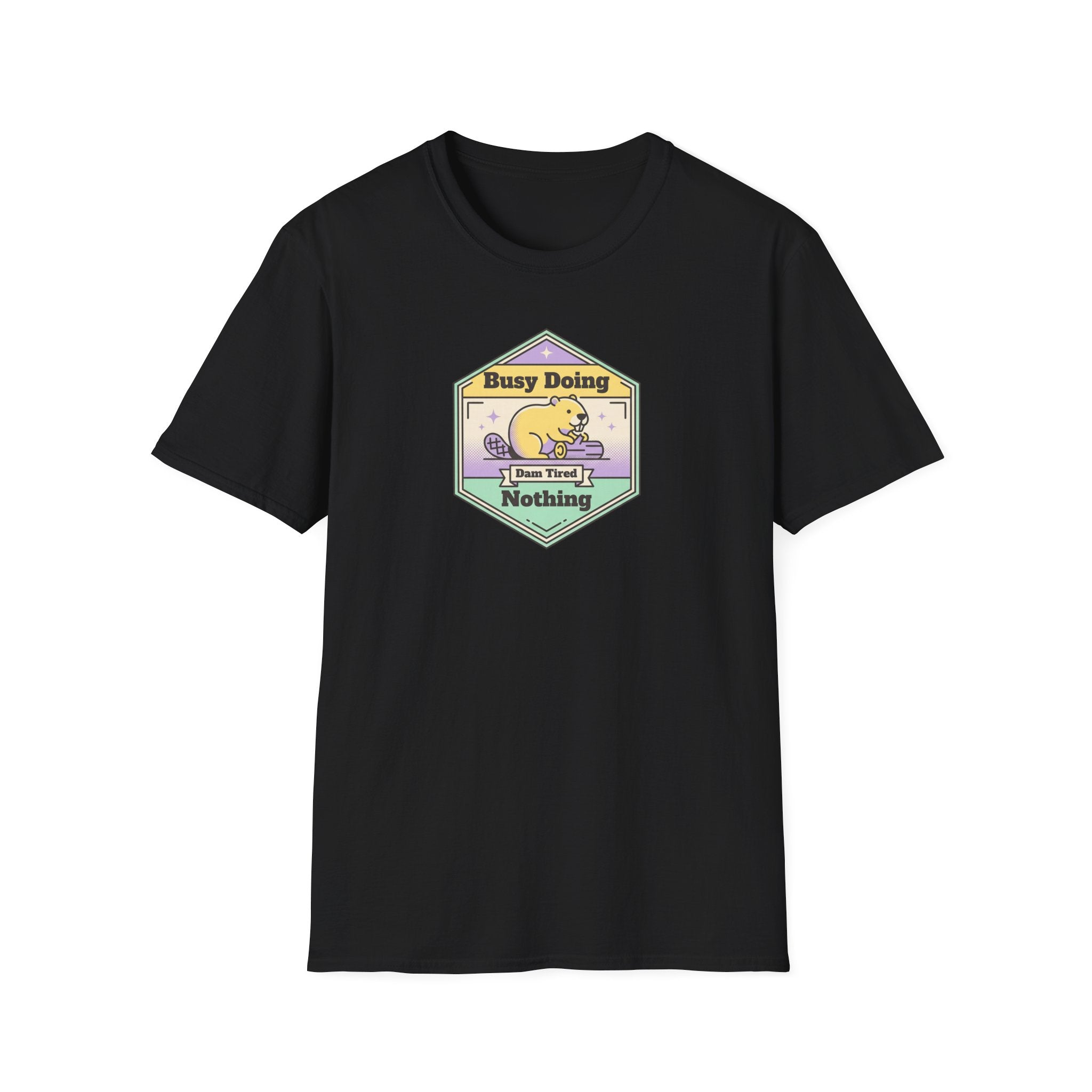 Funny Sloth T-Shirt | Busy Doing Nothing Cute Pastel Sloth Graphic Tee | Lazy Day Animal Shirt Gift