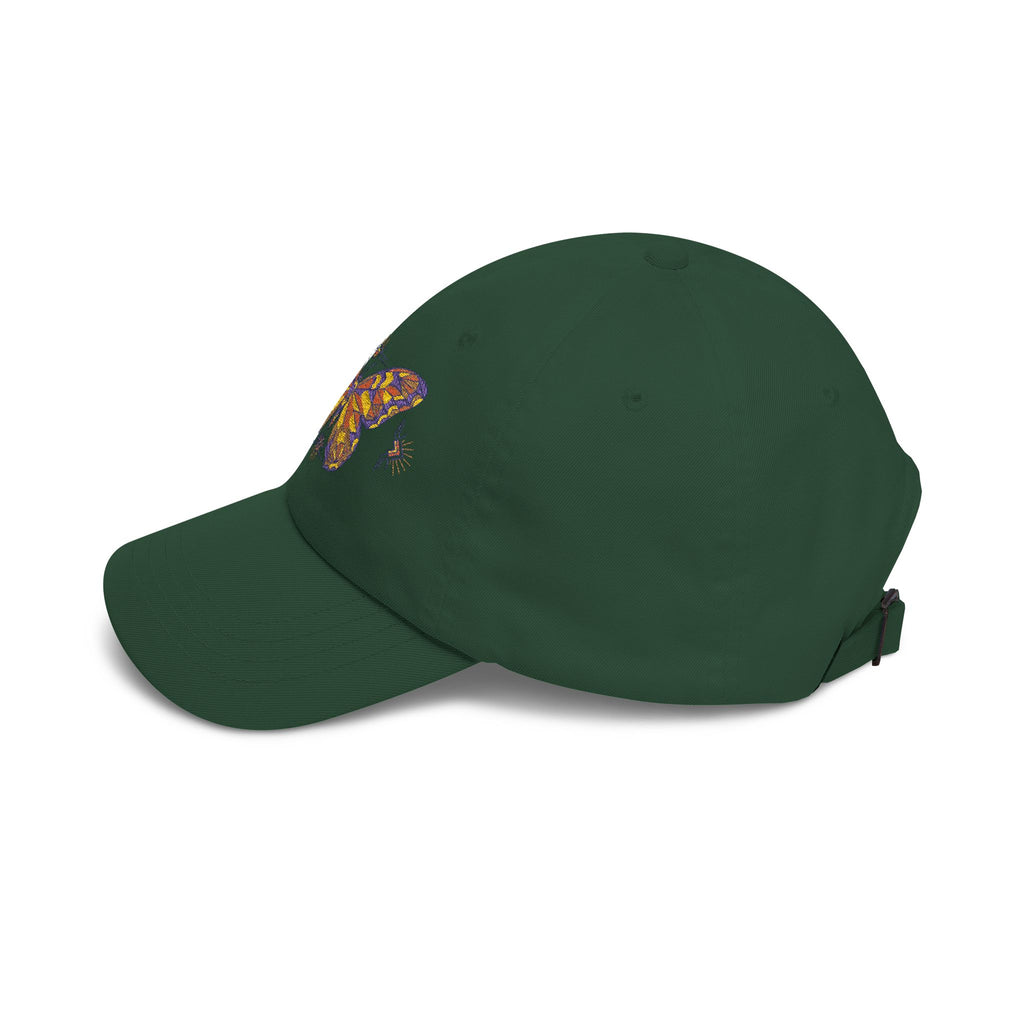 Butterfly Embroidered Dad Cap — Colorful Mosaic Moth Baseball Hat