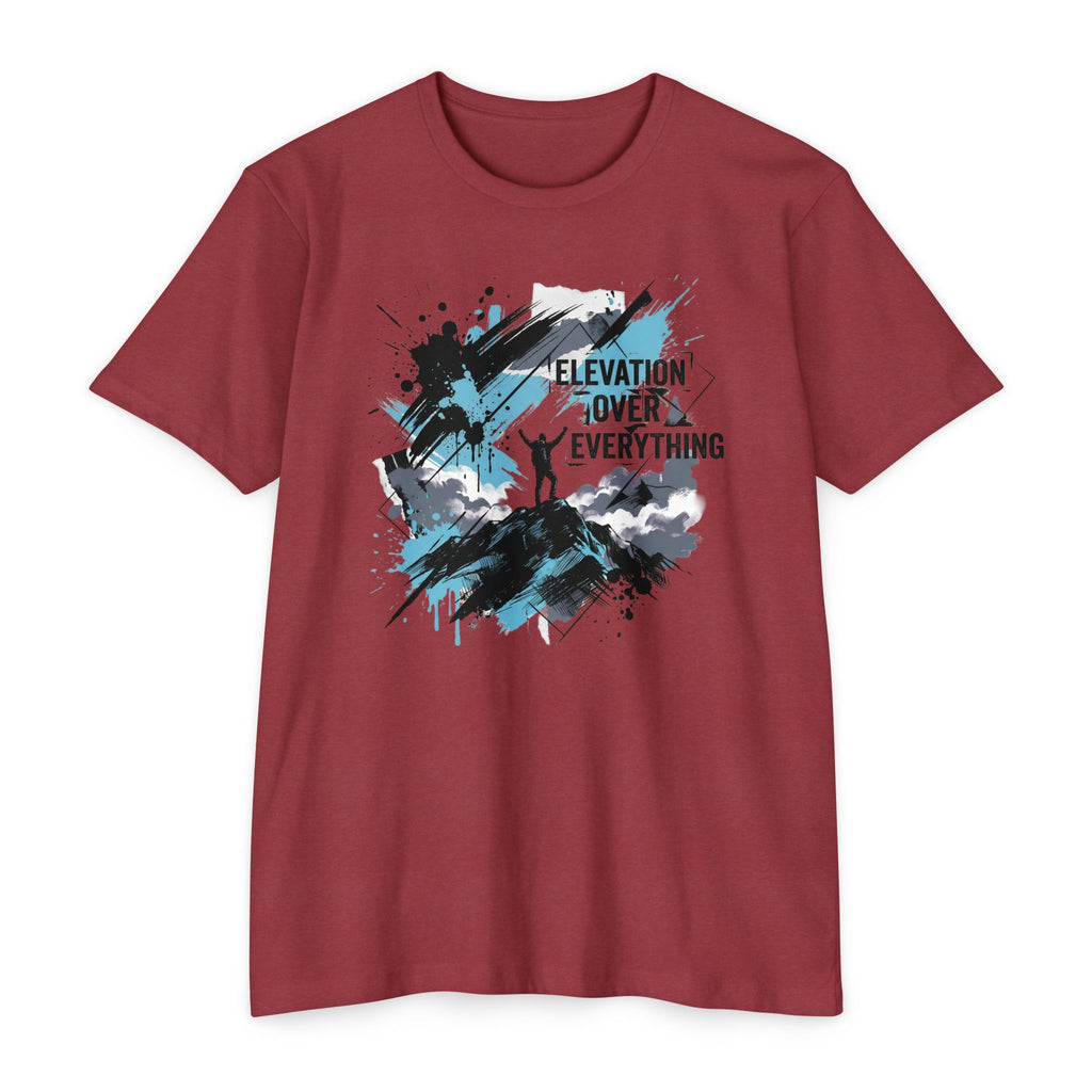 Mountain T-Shirt Elevation Over Everything Silhouette Graphic Tee Hiking Gift Outdoor Adventure Unisex