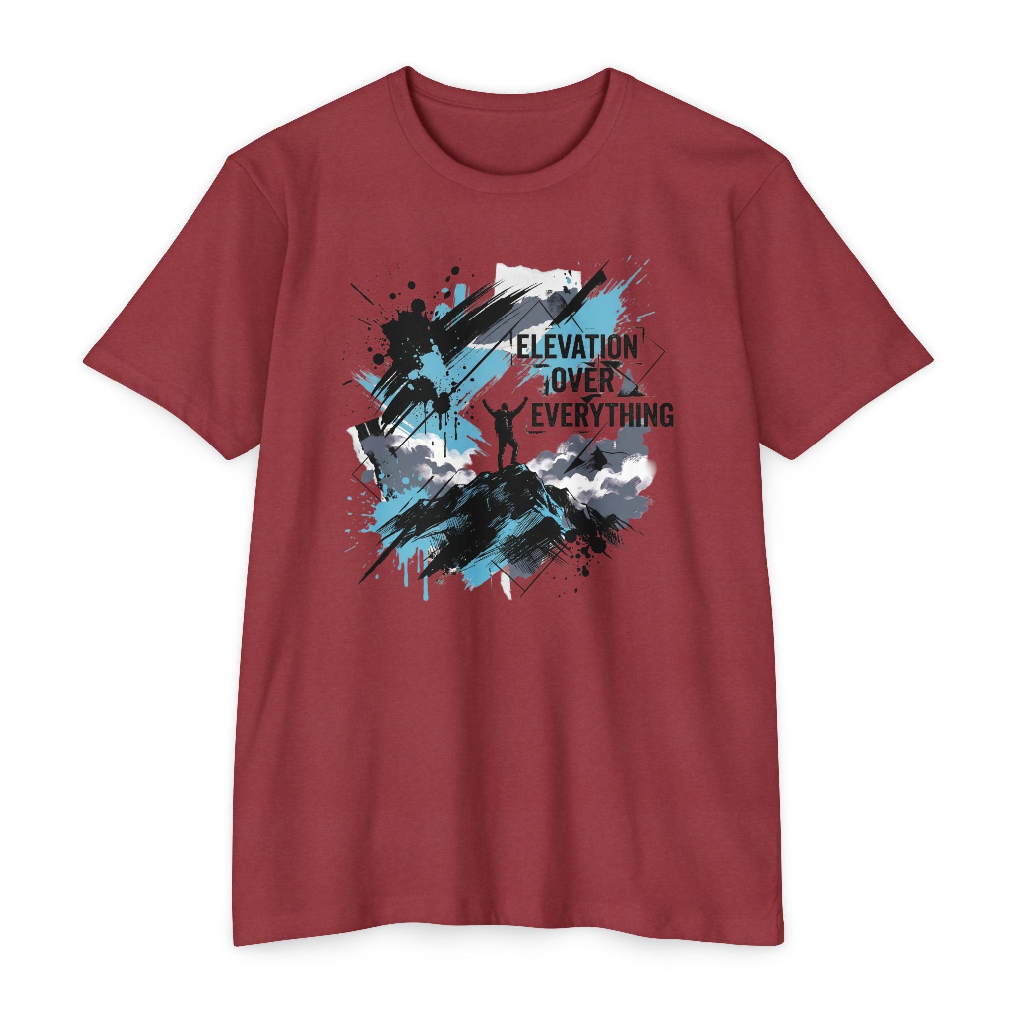 Mountain T-Shirt Elevation Over Everything Silhouette Graphic Tee Hiking Gift Outdoor Adventure Unisex