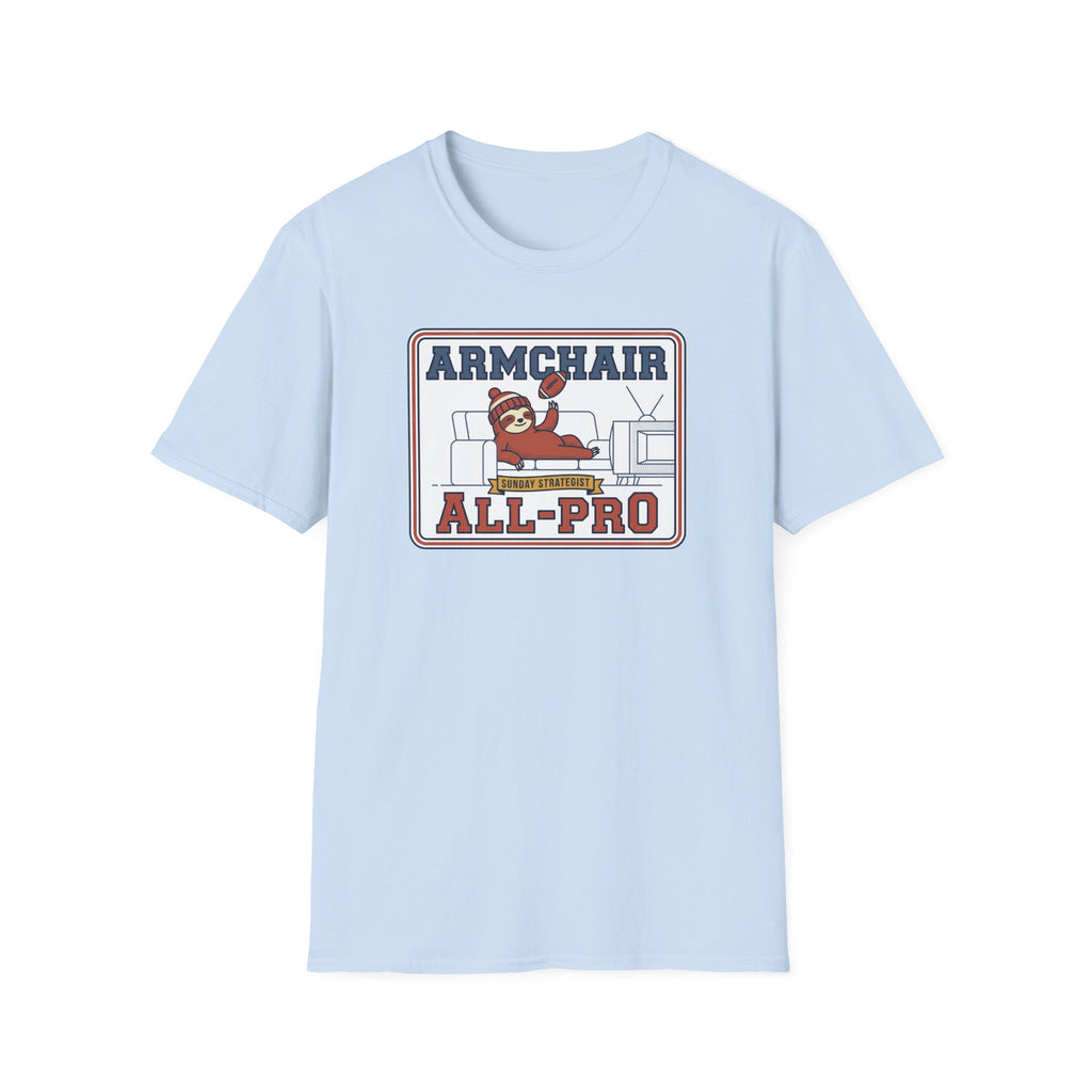 Funny Sloth Football T-Shirt | Lazy Game Day Couch Fan Tee