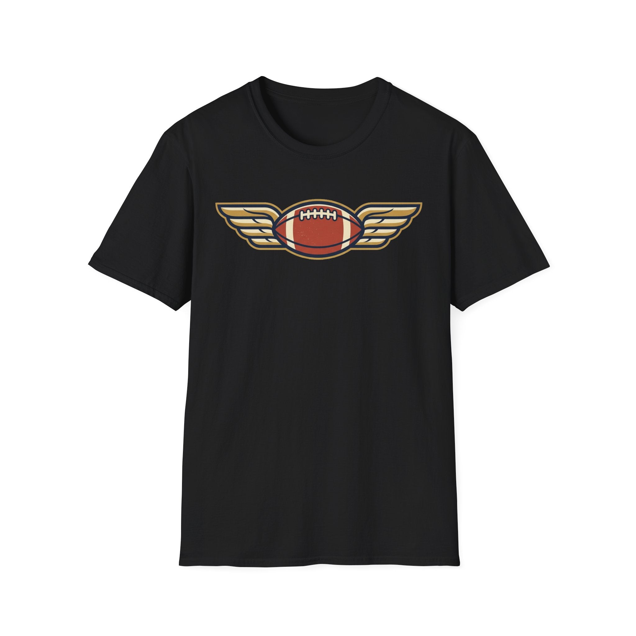 Winged Football T-Shirt | Vintage Retro Flying Football Tee