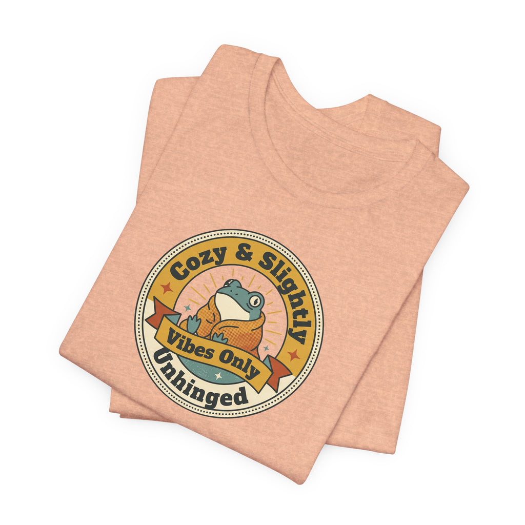 Cozy & Slightly Unhinged Vibes Only T-Shirt | Retro Sloth Graphic Tee