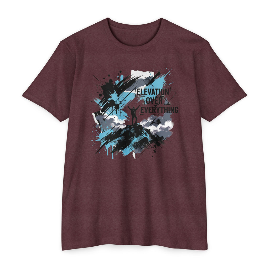 Mountain T-Shirt Elevation Over Everything Silhouette Graphic Tee Hiking Gift Outdoor Adventure Unisex