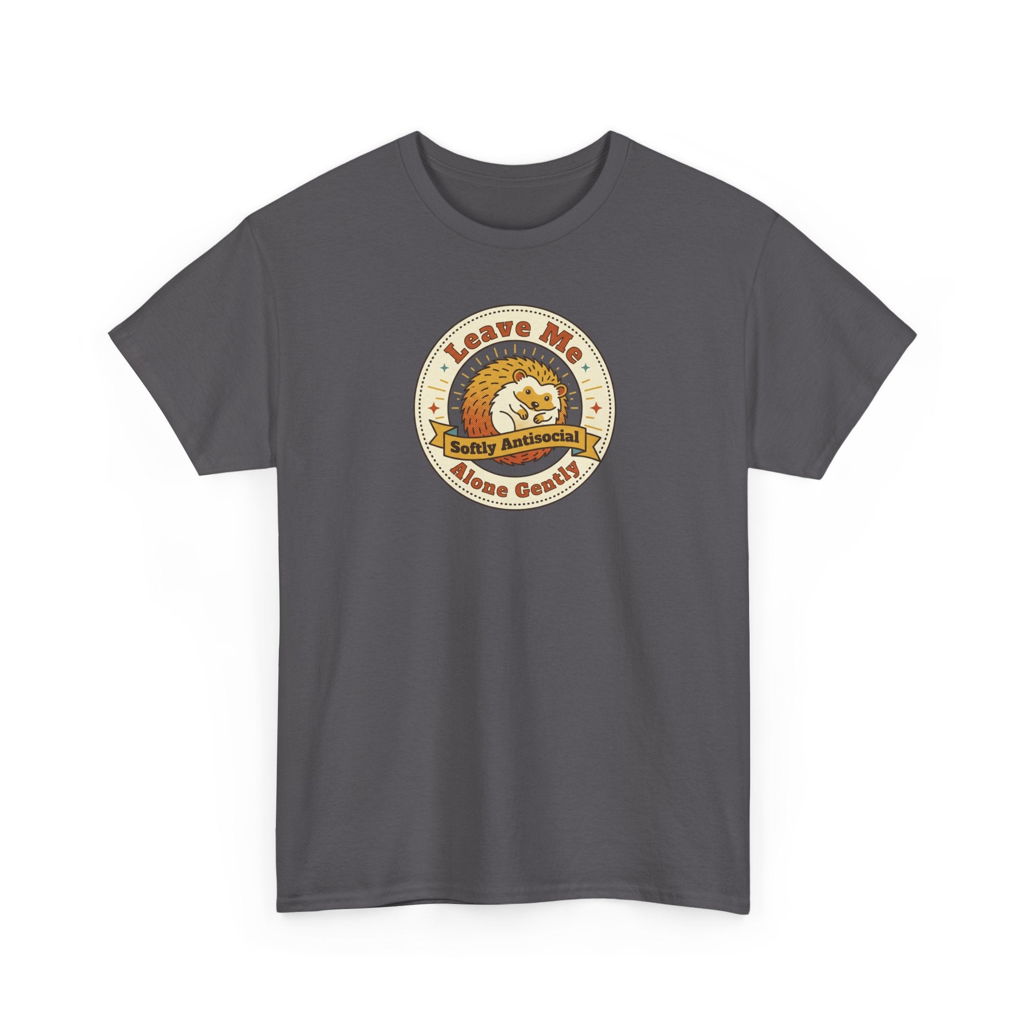 Leave Me Alone Softly Antisocial T-Shirt | Funny Introvert Hedgehog Graphic Tee