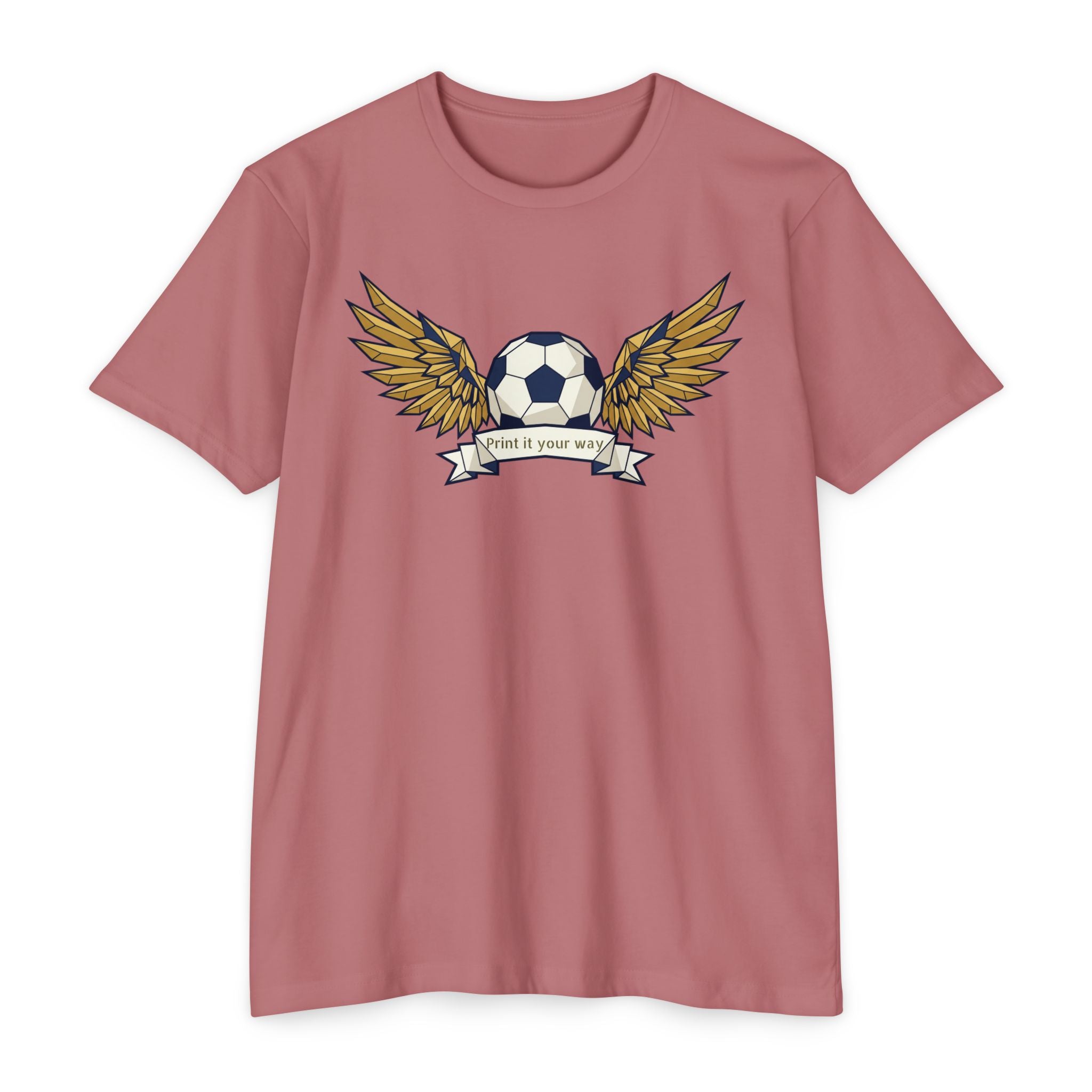 Custom Soccer T-Shirt Personalized Winged Soccer Ball Banner Tee Add Your Name or Team Gift Unisex