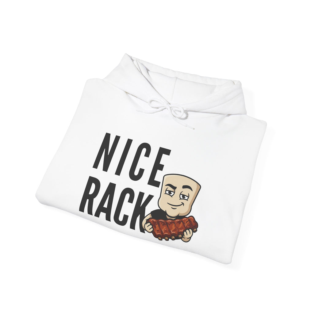 Nice Rack Hoodie | Funny BBQ Rib Graphic Adult Humor Naughty Novelty Sweatshirt Gift