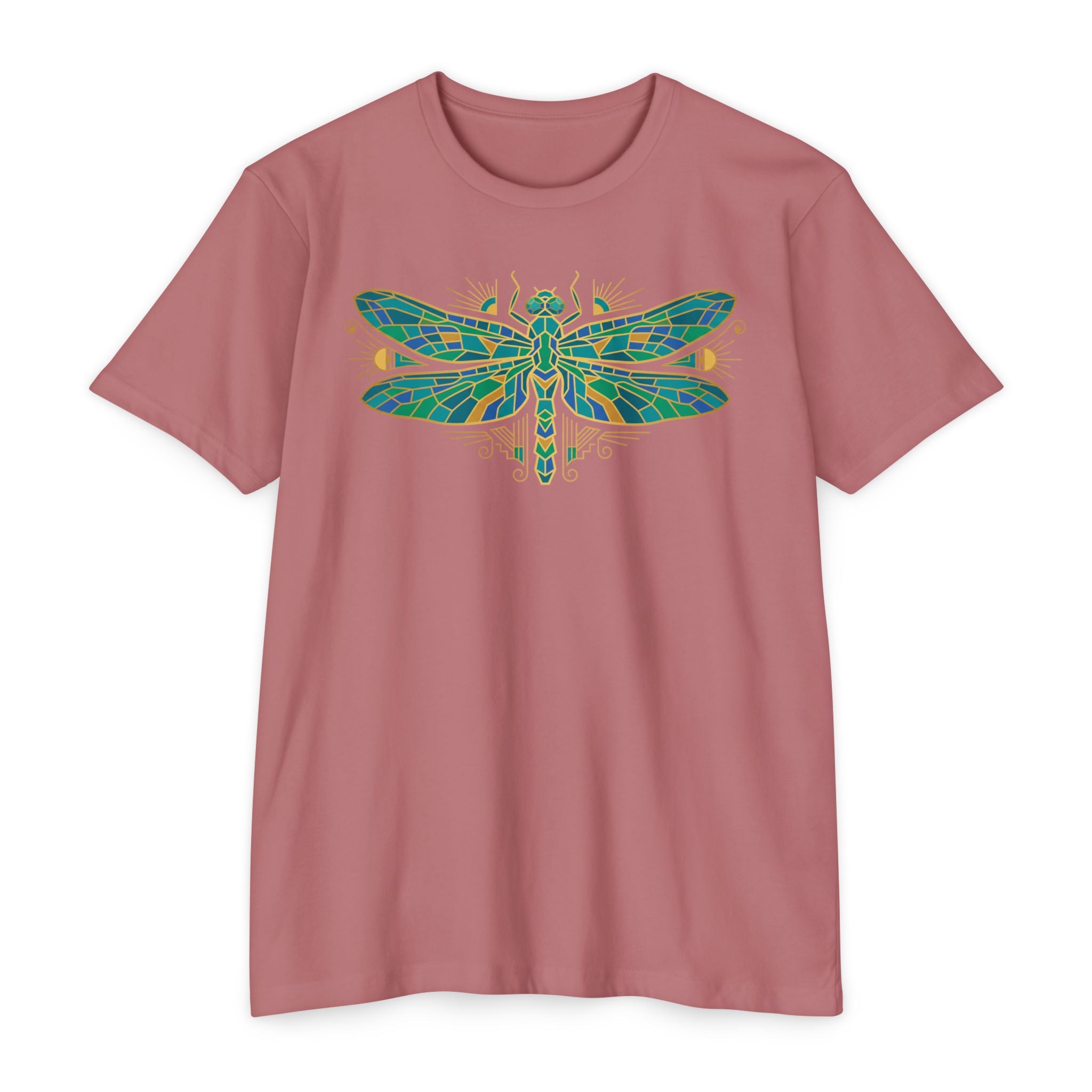 Dragonfly T-Shirt Green Mosaic Nature Insect Illustration Graphic Tee Dragonfly Lover Gift Unisex