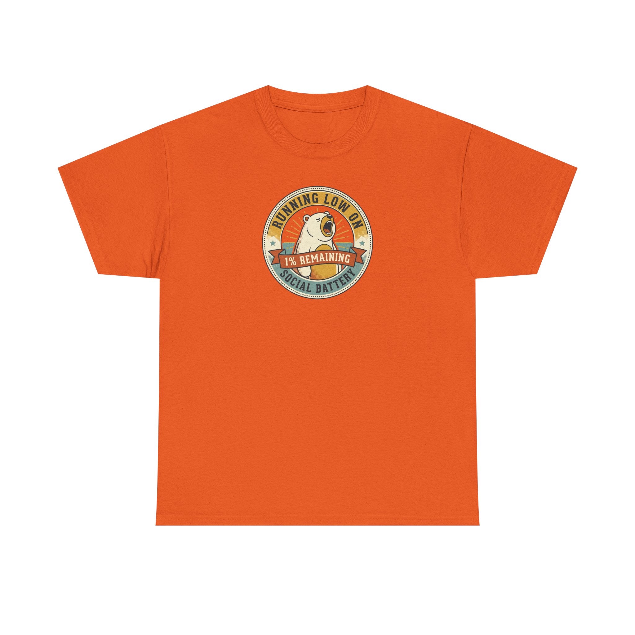 Running Low on Social Battery T-Shirt | Funny Introvert Bear Graphic Tee