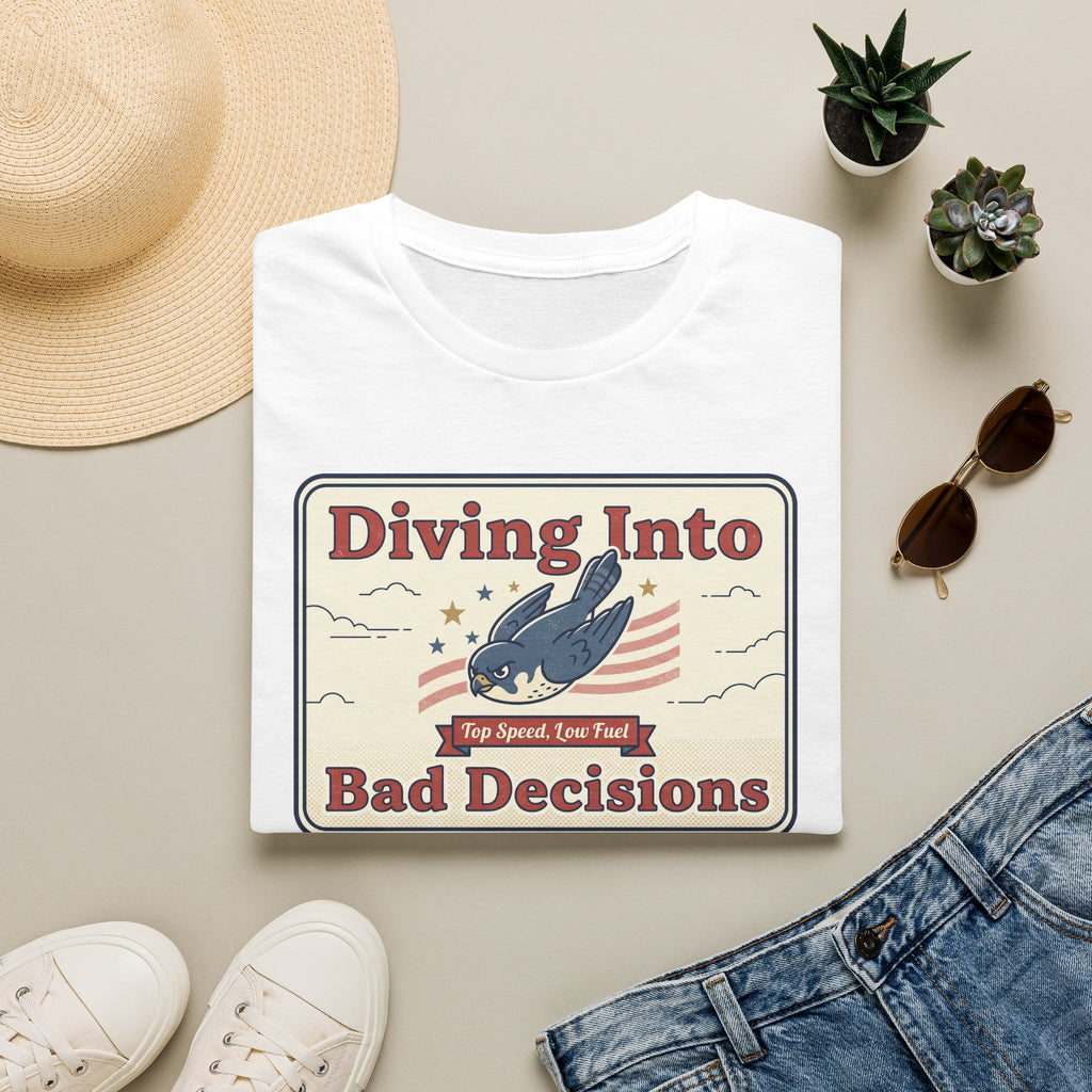 Diving Into Bad Decisions T-Shirt | Retro Shark Graphic