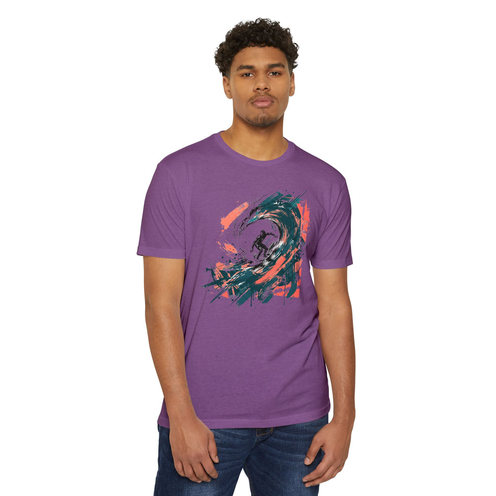 Surfer T-Shirt Wave Paintbrush Art Abstract Ocean Surf Graphic Tee Surfer Gift Beach Lover Unisex