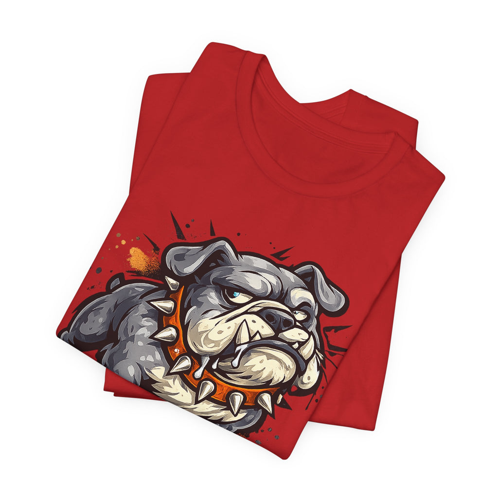Bulldog Illustration Tee | Tough Cartoon Bulldog Graphic T-Shirt, Fierce Dog Art Unisex Gift