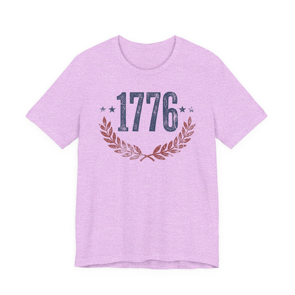 1776 Laurel Wreath T-Shirt | Patriotic American Revolution History Independence Day Graphic Tee