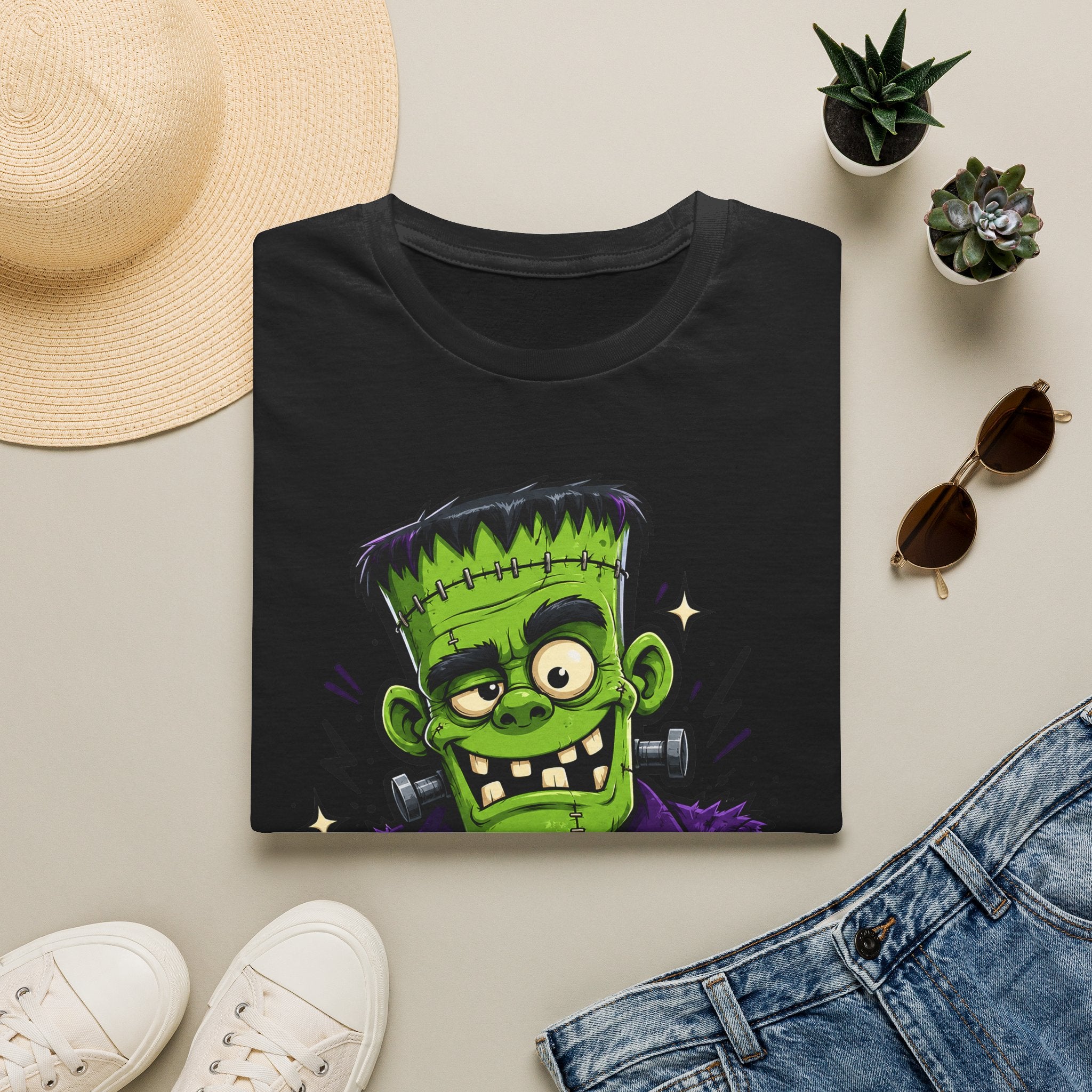 Stay Weird Frankenstein T-Shirt | Halloween Monster Graphic Tee | Spooky Cartoon Tee | Funny Monster Shirt | Halloween Gift