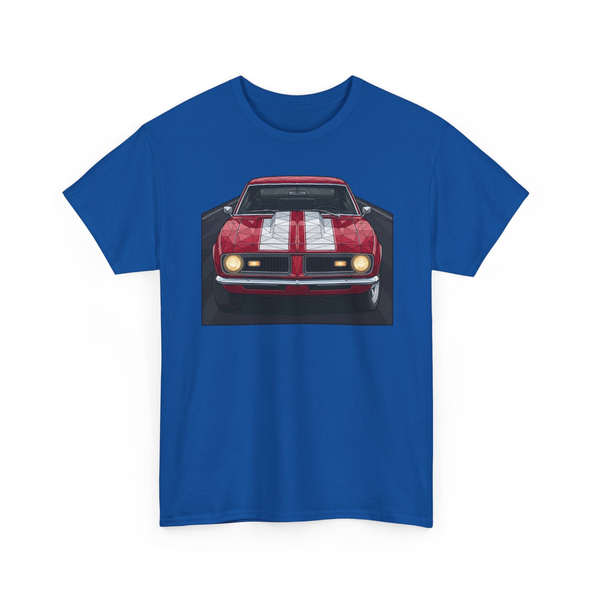 70s Red Muscle Car Tee | Front and Back Vintage Car Illustration