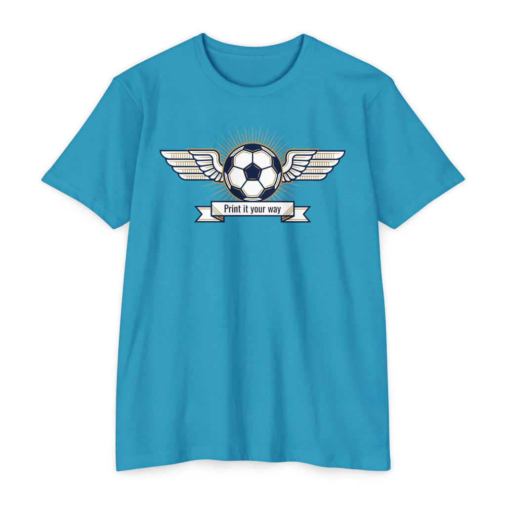 Custom Vintage Soccer T-Shirt Personalized Winged Soccer Emblem Tee Add Your Name or Team Soccer Gift