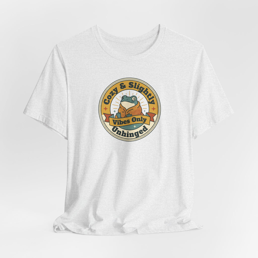 Cozy & Slightly Unhinged Vibes Only T-Shirt | Retro Sloth Graphic Tee