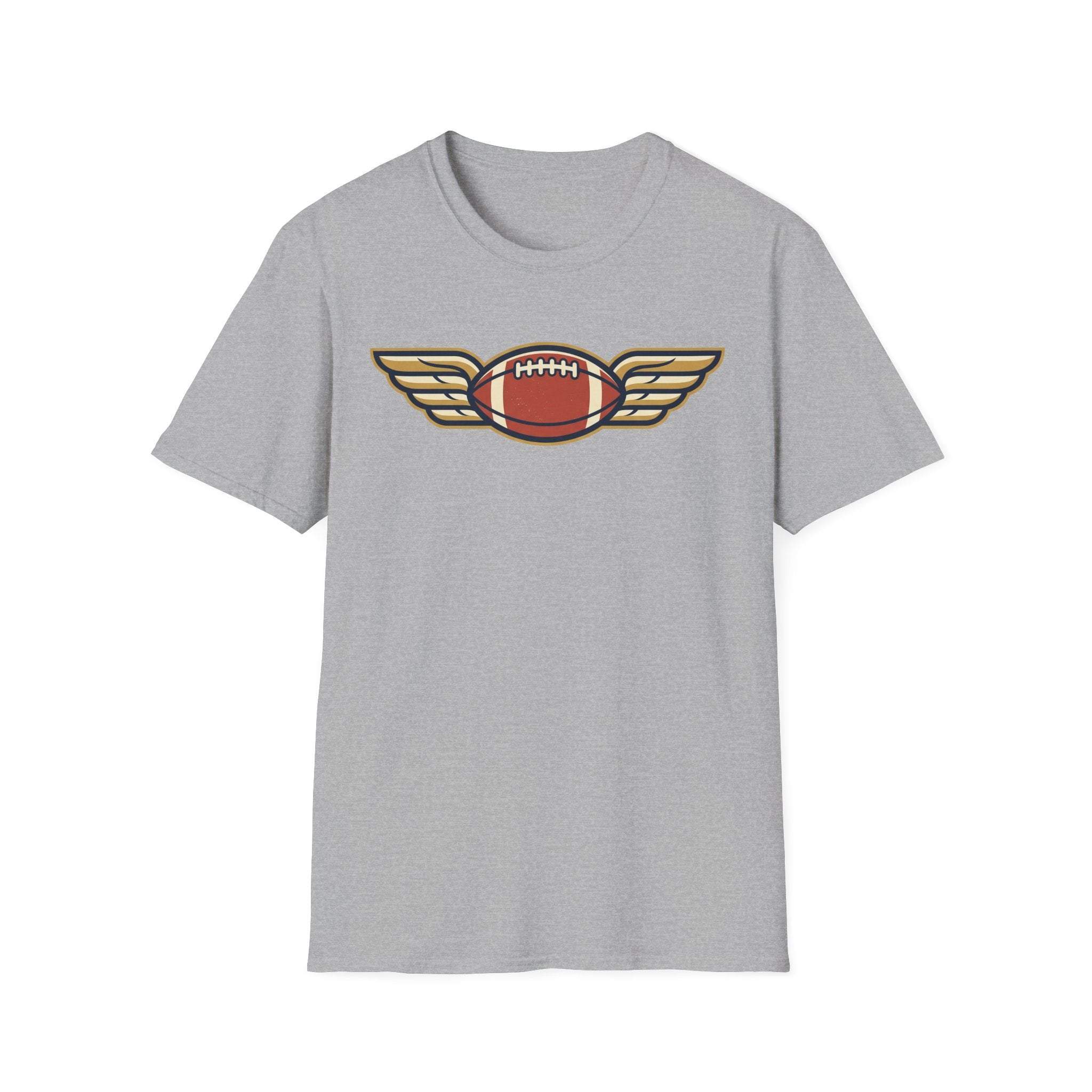 Winged Football T-Shirt | Vintage Retro Flying Football Tee