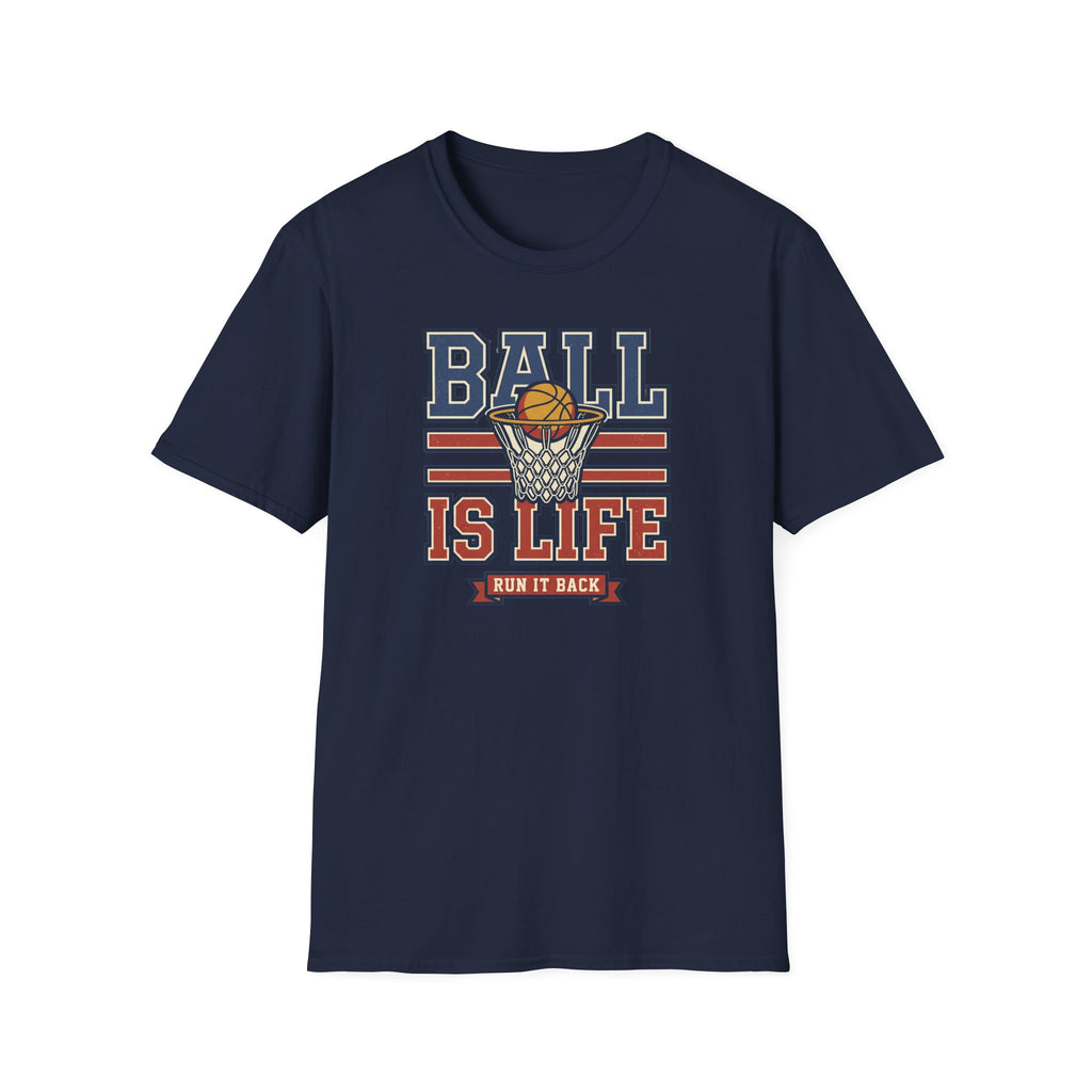 Basketball T-Shirt | Ball Is Life Retro Hoops Graphic Tee