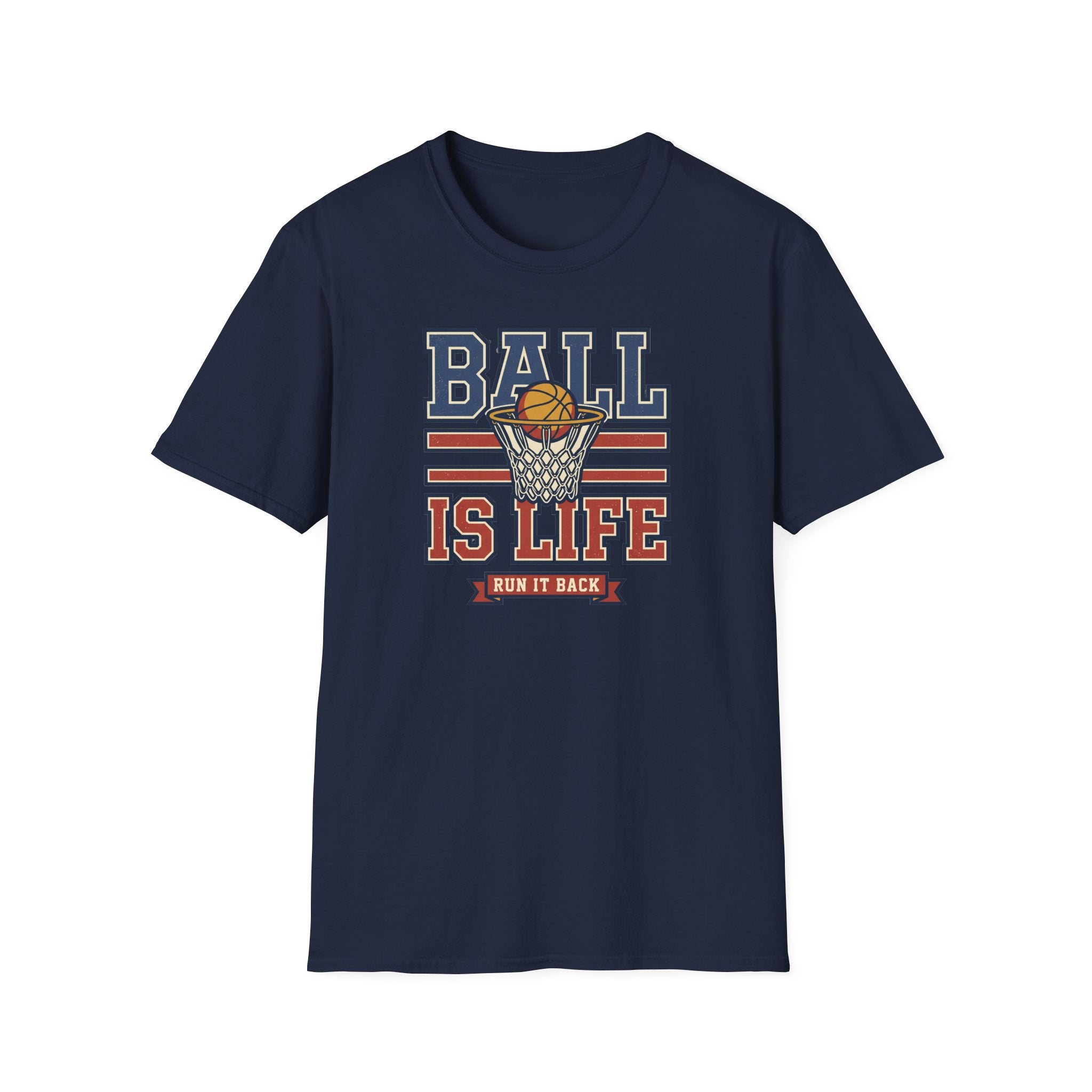 Basketball T-Shirt | Ball Is Life Retro Hoops Graphic Tee