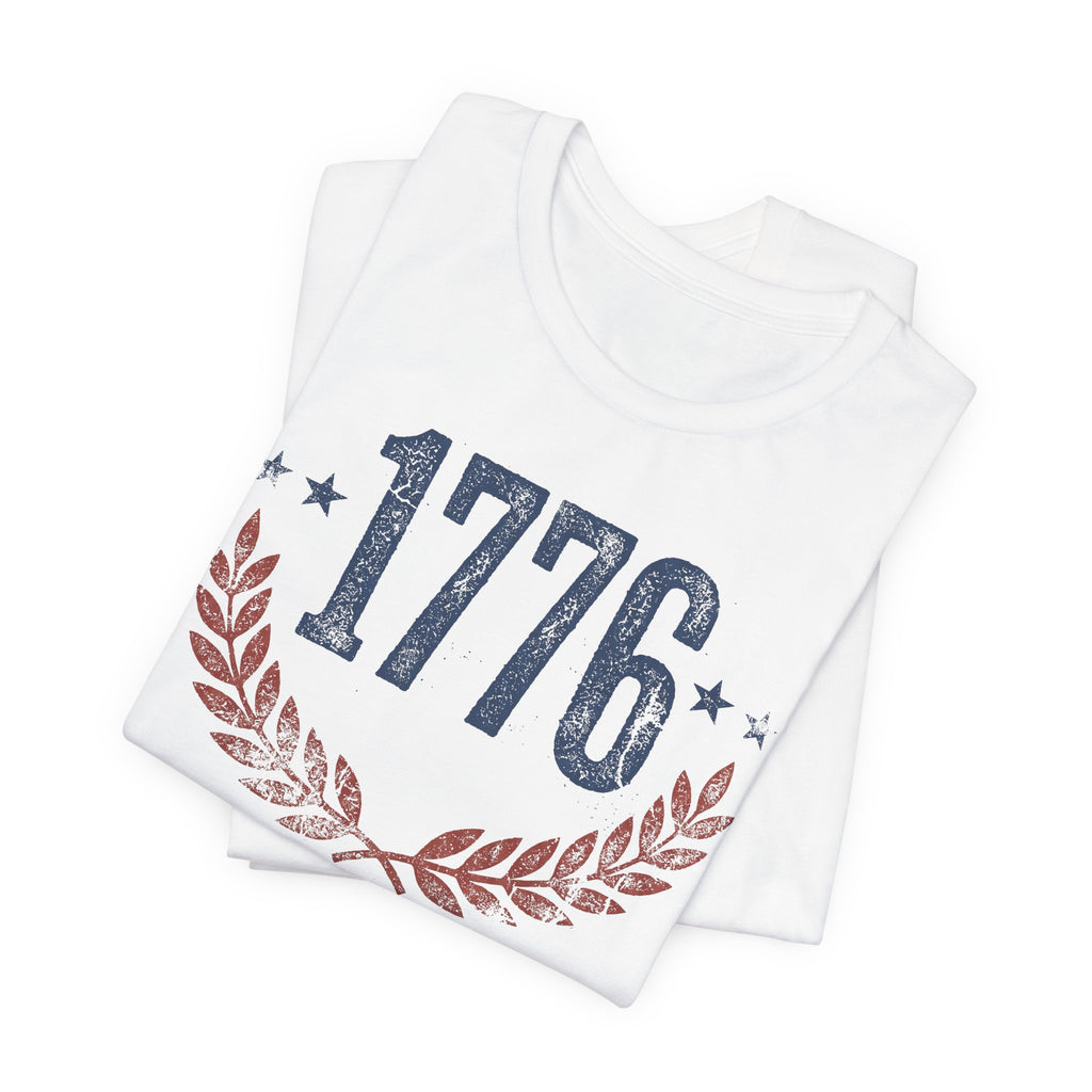 1776 Laurel Wreath T-Shirt | Patriotic American Revolution History Independence Day Graphic Tee