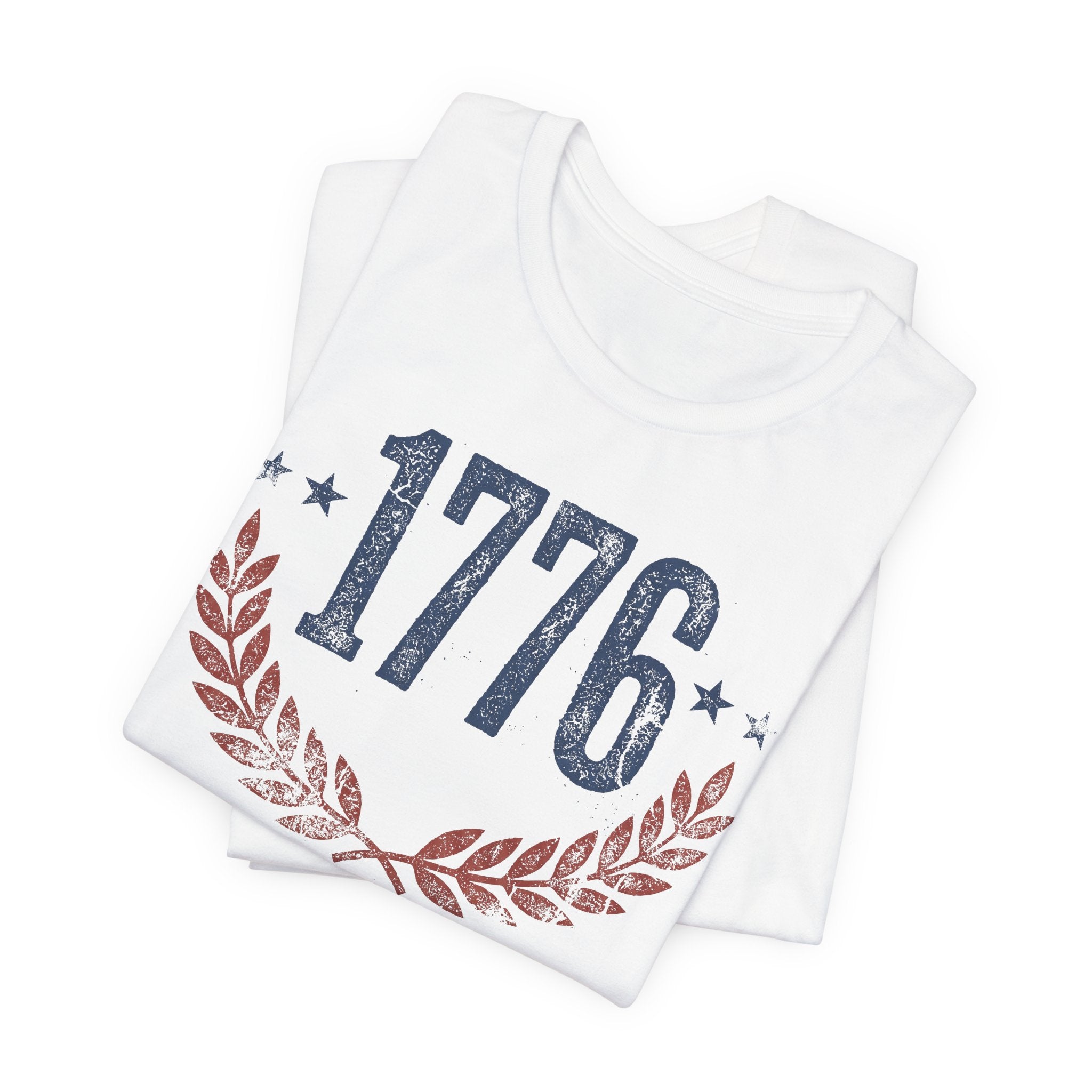 1776 Laurel Wreath T-Shirt | Patriotic American Revolution History Independence Day Graphic Tee