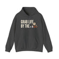 Grab Life By The Balls Hoodie | Funny Sports Ball Graphic Adult Humor Sweatshirt Gift