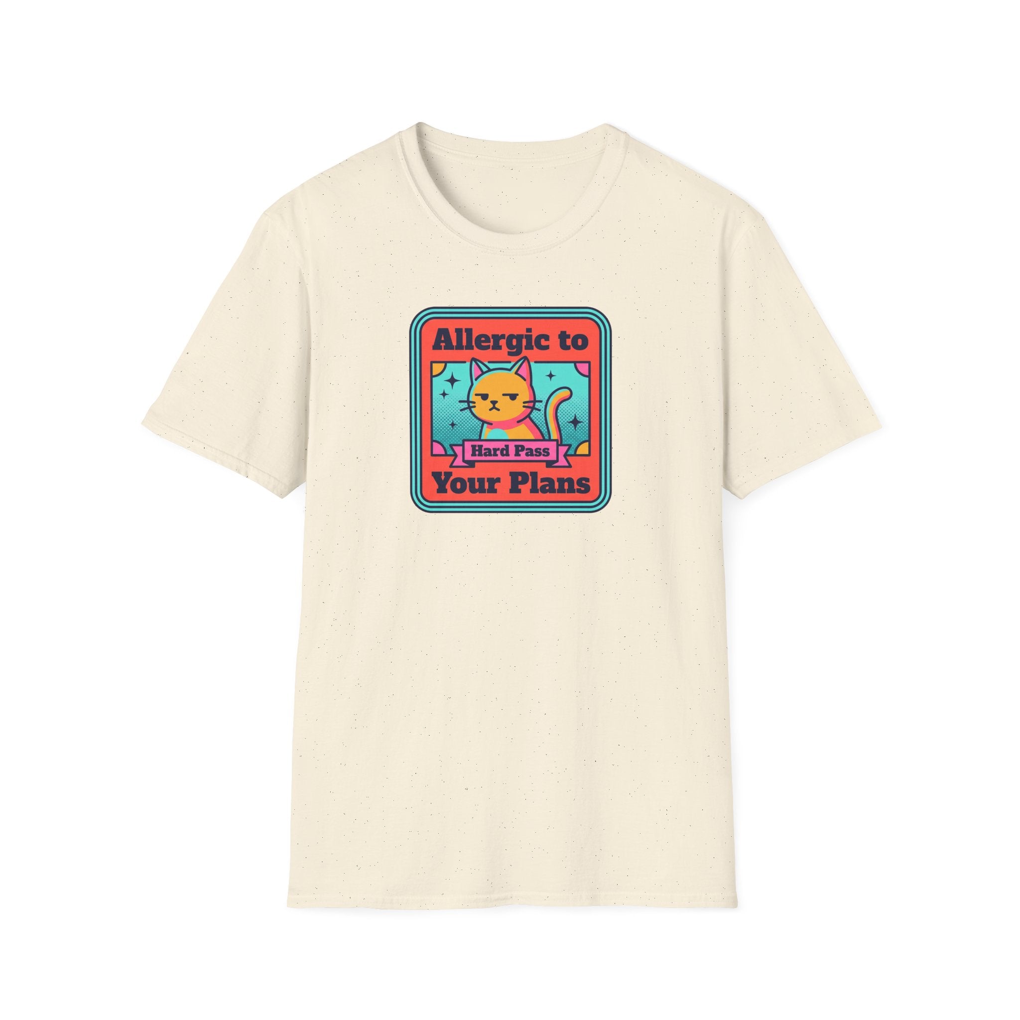 Allergic to Your Plans Cat T-Shirt | Funny Antisocial Introvert Cat Lover Graphic Tee