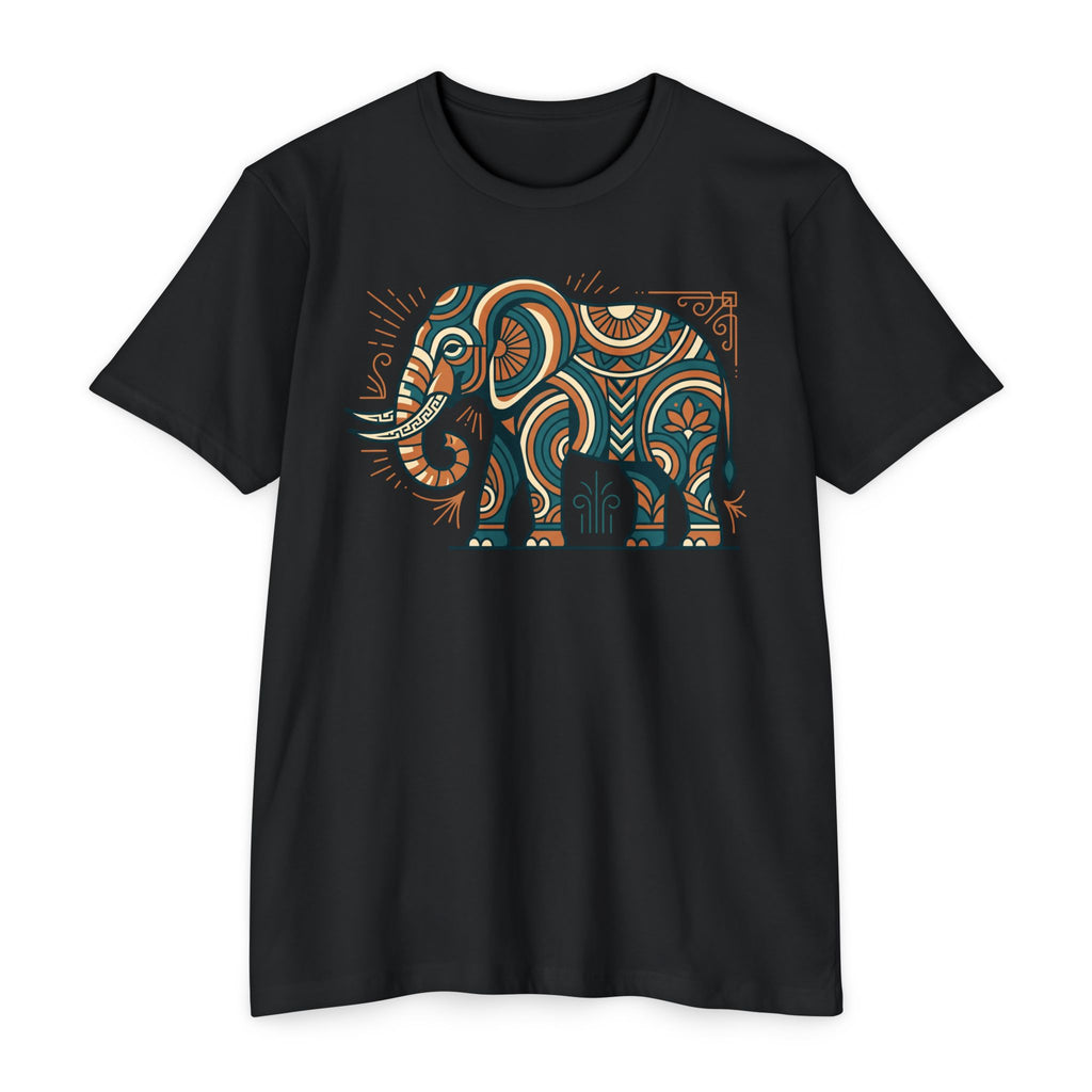 Elephant T-Shirt Boho Tribal Paisley Pattern Graphic Tee Elephant Lover Gift Nature Art Tee