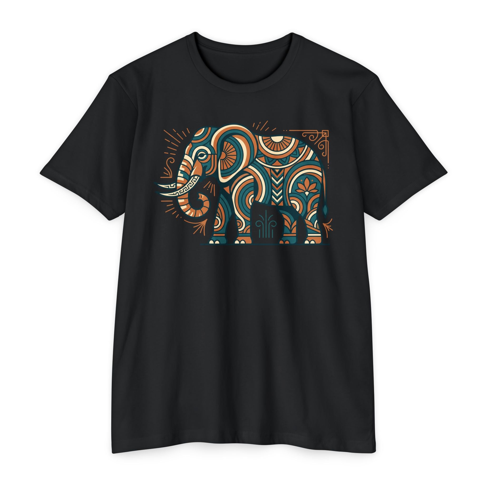Elephant T-Shirt Boho Tribal Paisley Pattern Graphic Tee Elephant Lover Gift Nature Art Tee