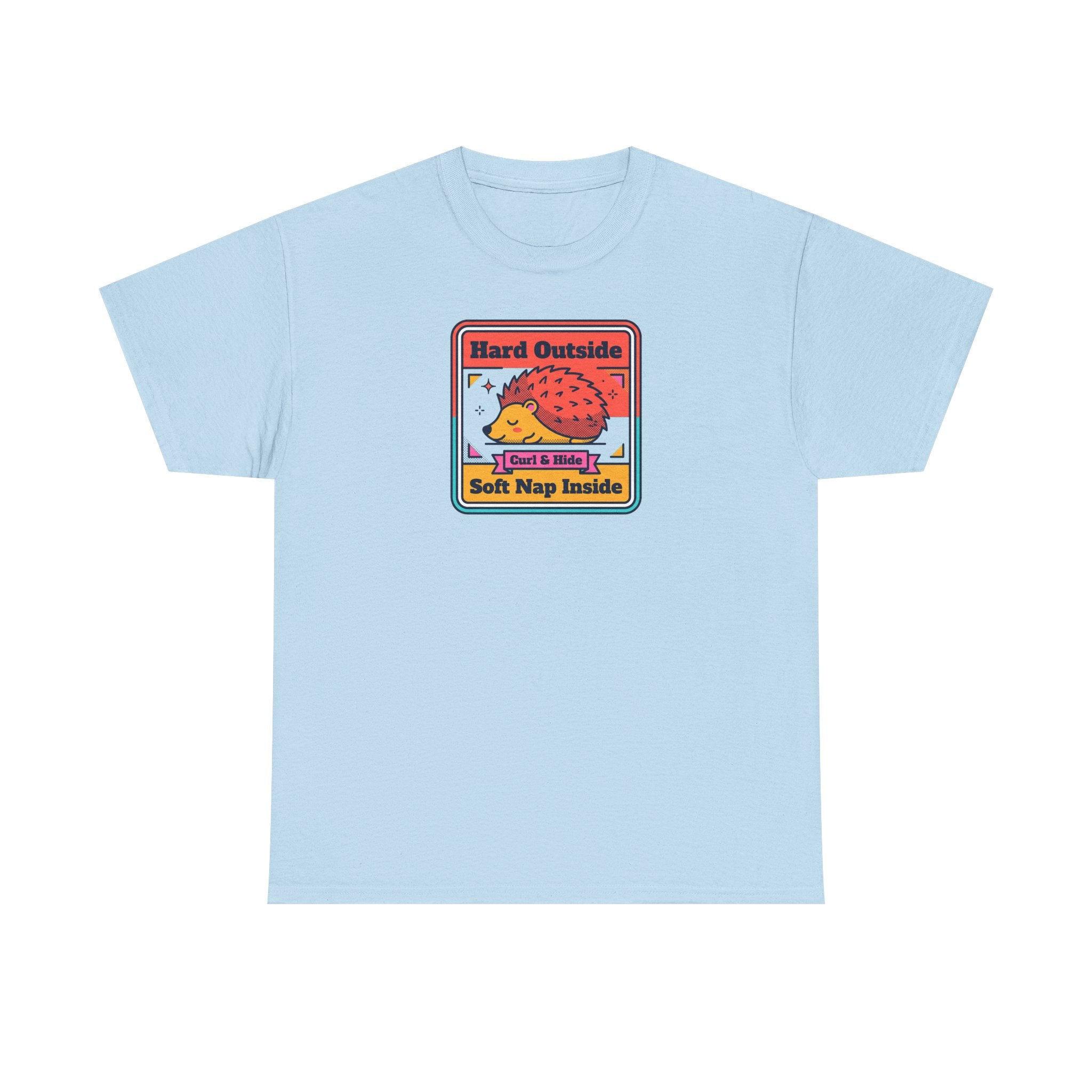 Hard Outside Soft Nap Inside T-Shirt | Funny Hedgehog Introvert Graphic Tee